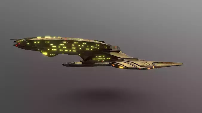 44USS-Shenzhou star trek ship flying in air 3D model