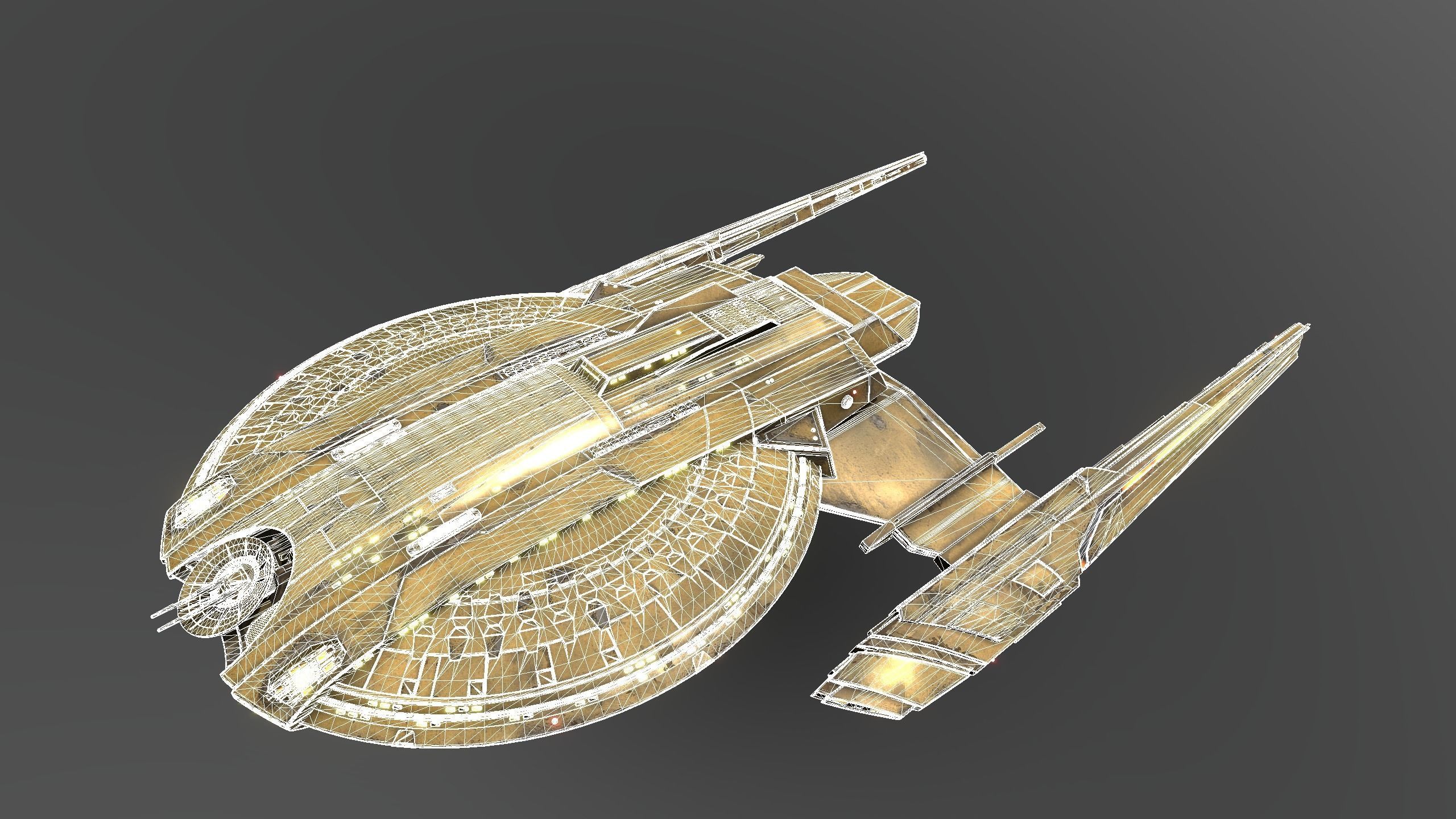 44USS-Shenzhou star trek ship flying in air 3D model_8