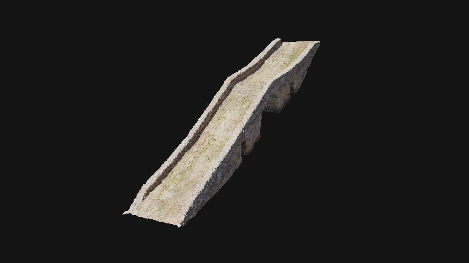Old Medieval Stone Bridge Low-poly 3D model_28