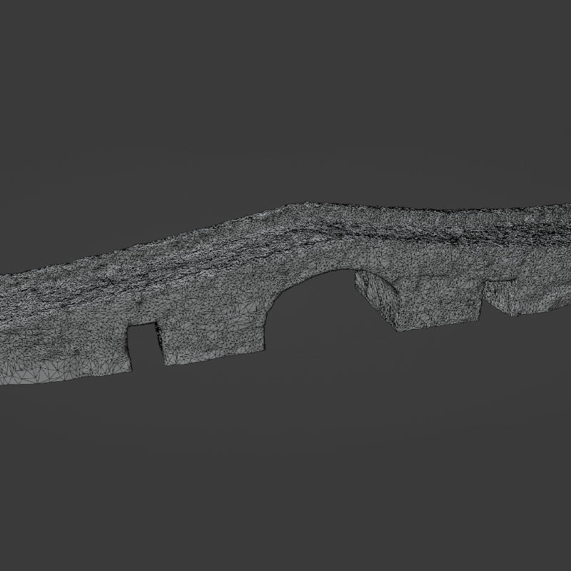 Old Medieval Stone Bridge Low-poly 3D model_4