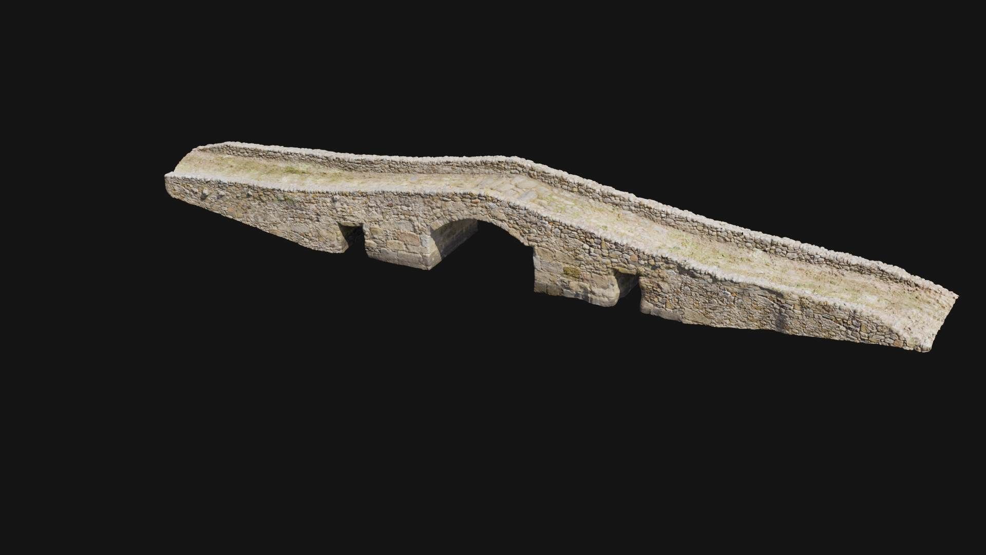 Old Medieval Stone Bridge Low-poly 3D model_5