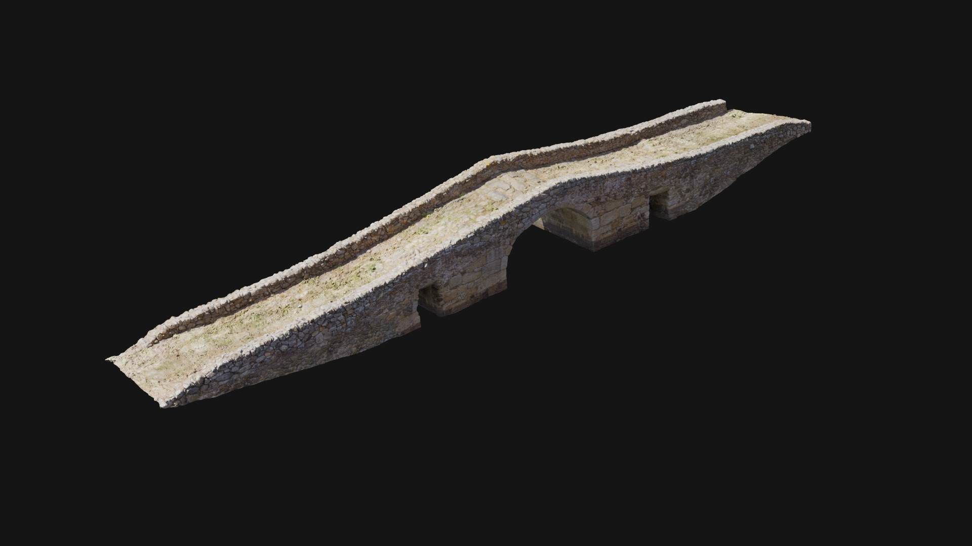 Old Medieval Stone Bridge Low-poly 3D model_14