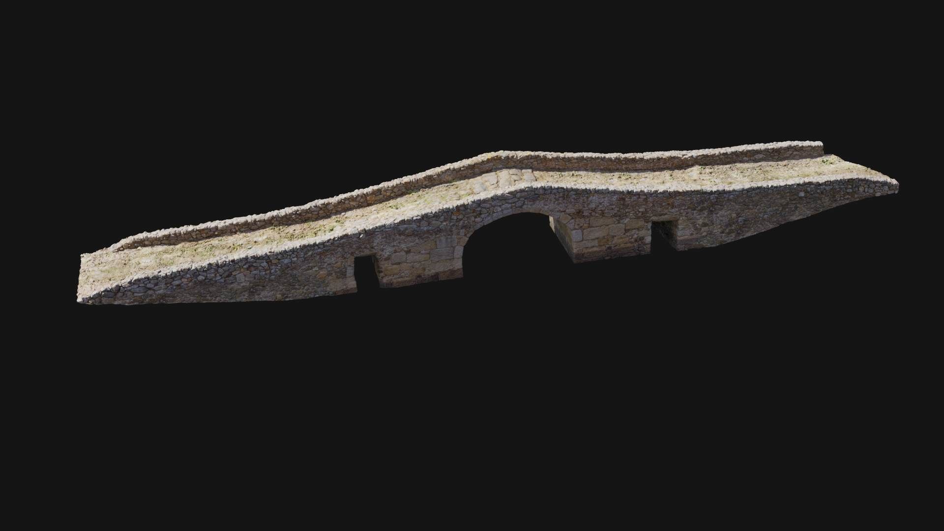 Old Medieval Stone Bridge Low-poly 3D model_13