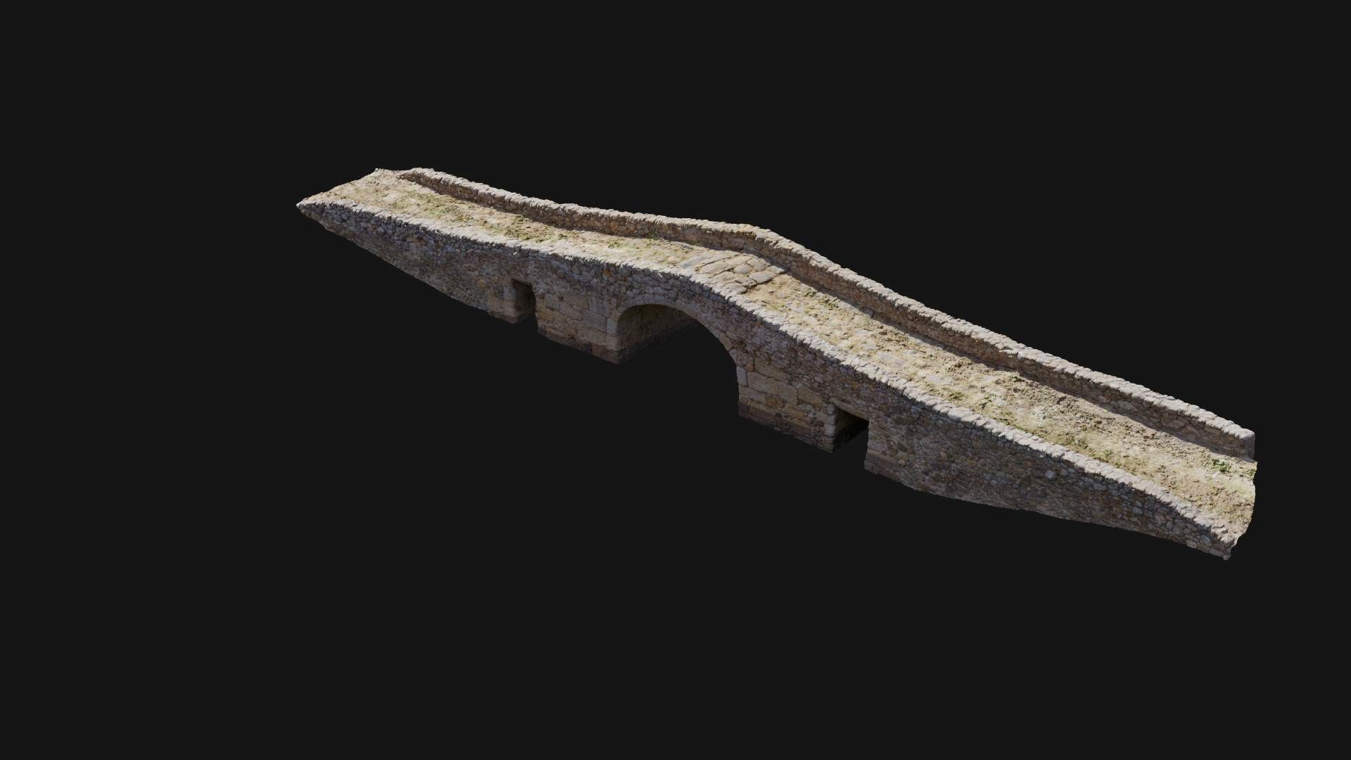 Old Medieval Stone Bridge Low-poly 3D model_11