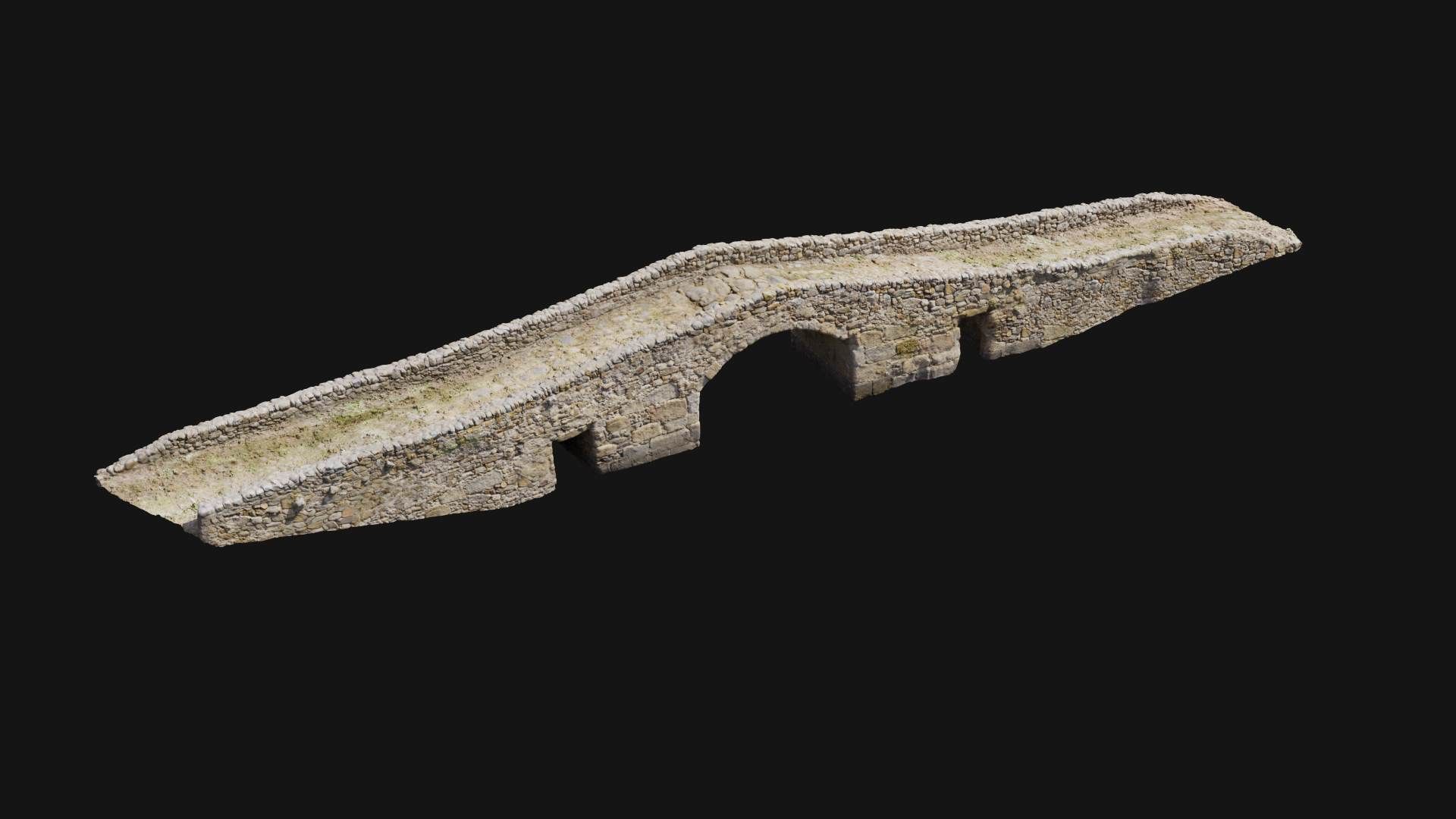 Old Medieval Stone Bridge Low-poly 3D model_21
