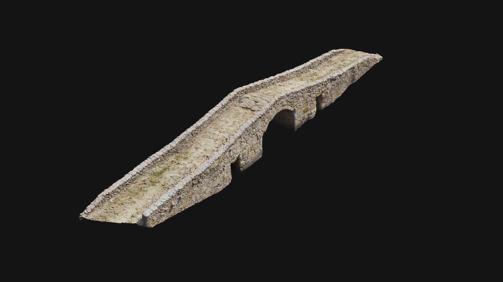 Old Medieval Stone Bridge Low-poly 3D model_8
