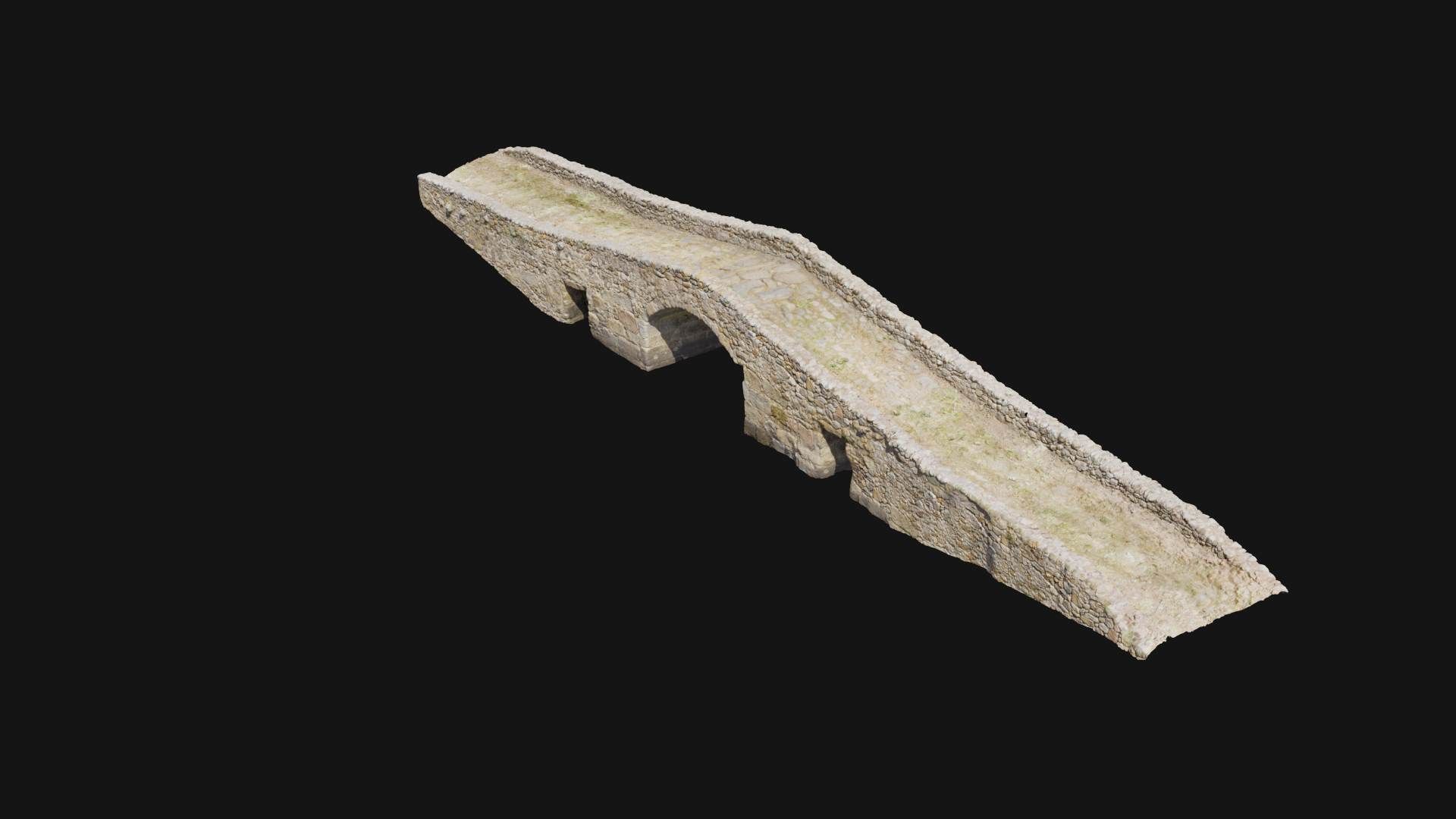 Old Medieval Stone Bridge Low-poly 3D model_30