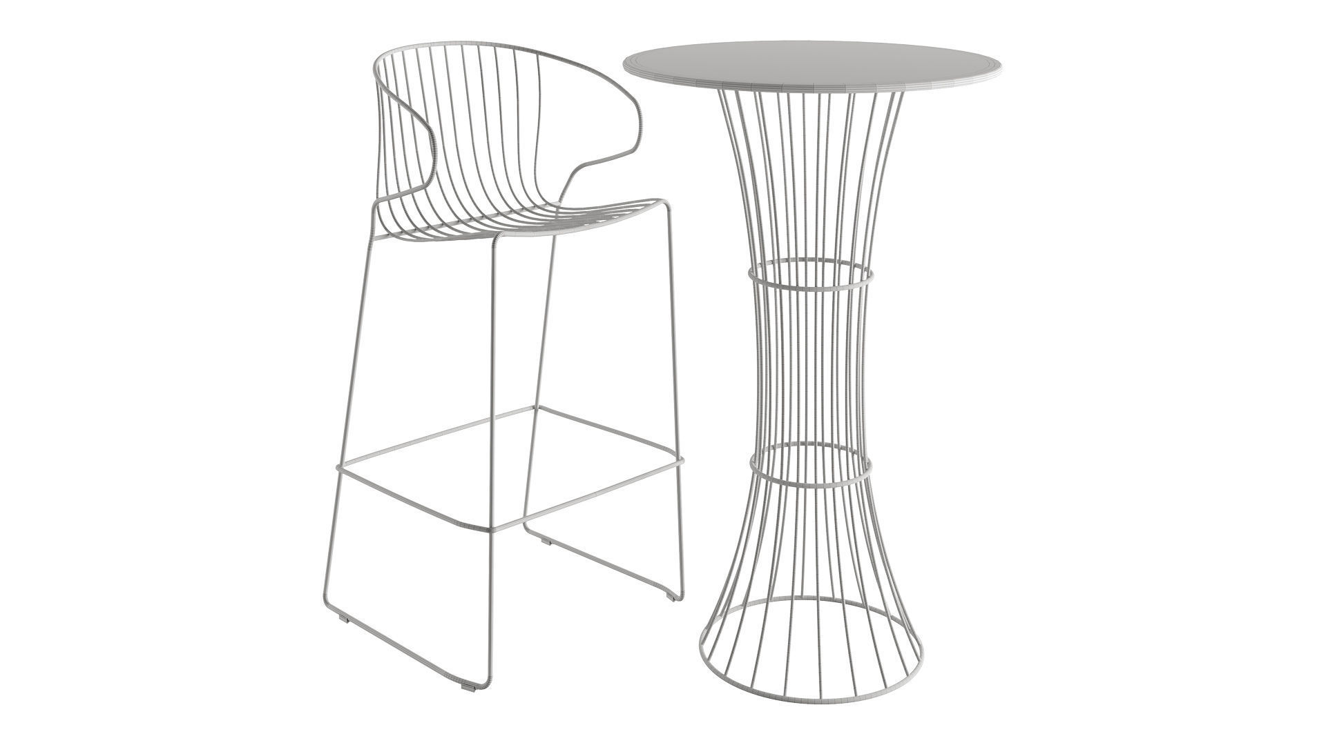 BOLONIA Stool and Table by iSimar 3D model_6