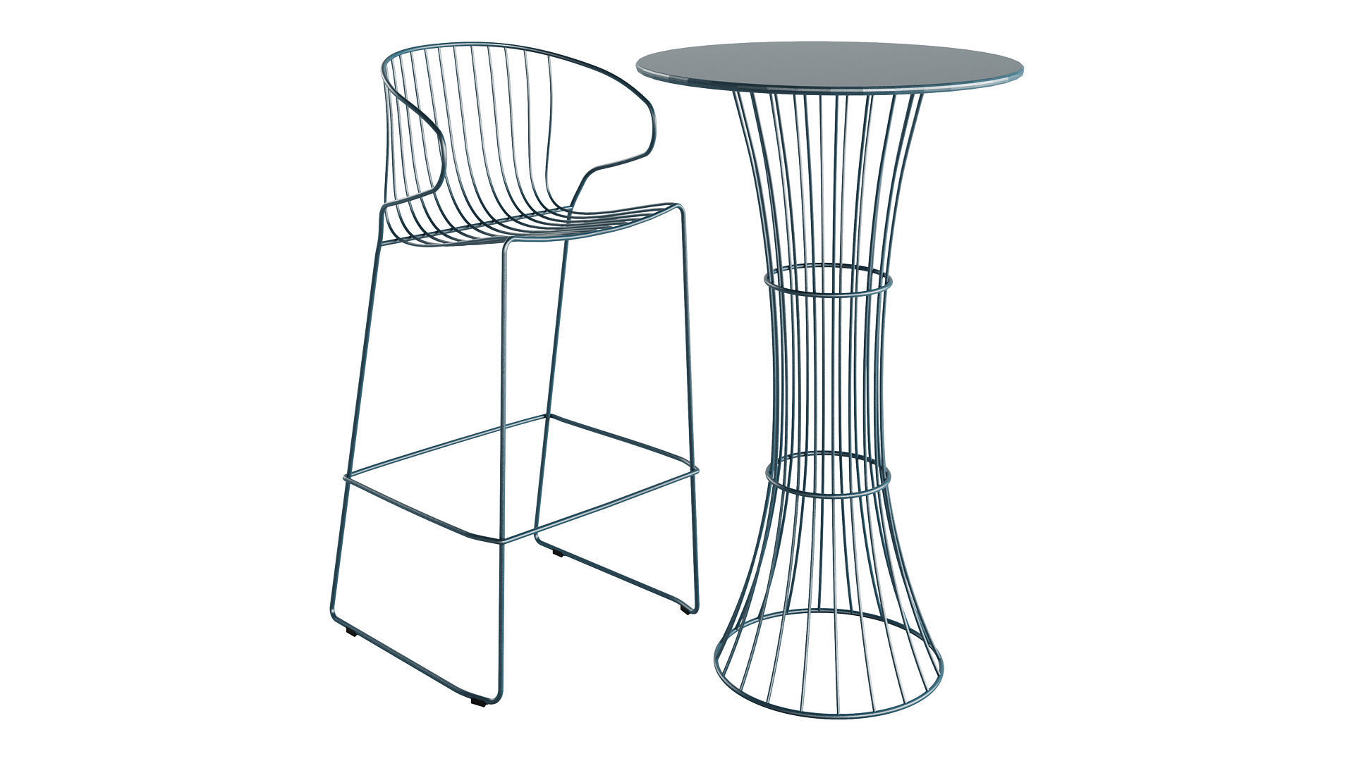 BOLONIA Stool and Table by iSimar 3D model_5