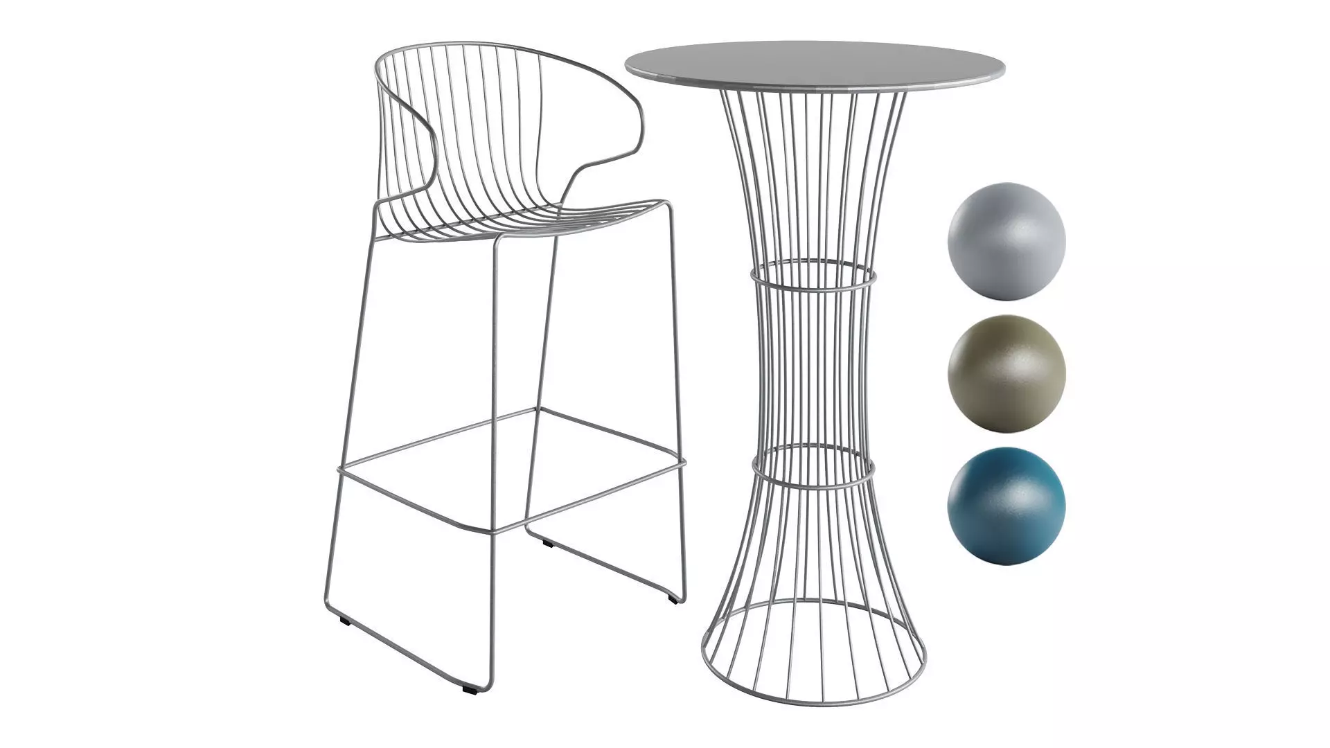 BOLONIA Stool and Table by iSimar 3D model_0