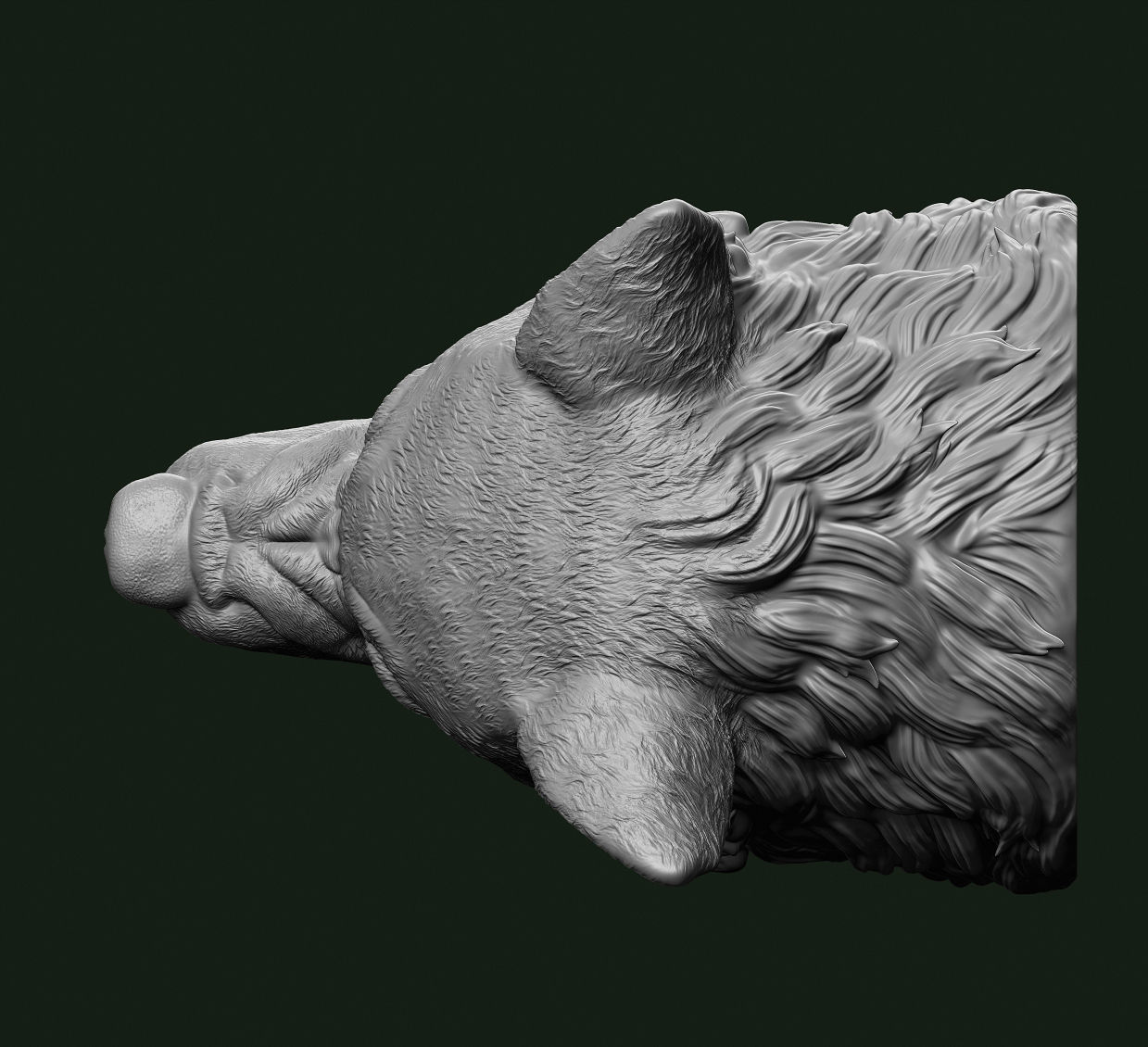 Wolf head 3D print model_8