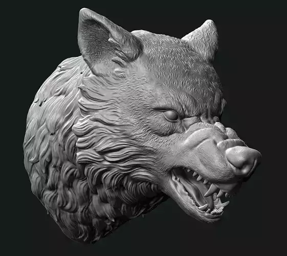 Wolf head 3D print model