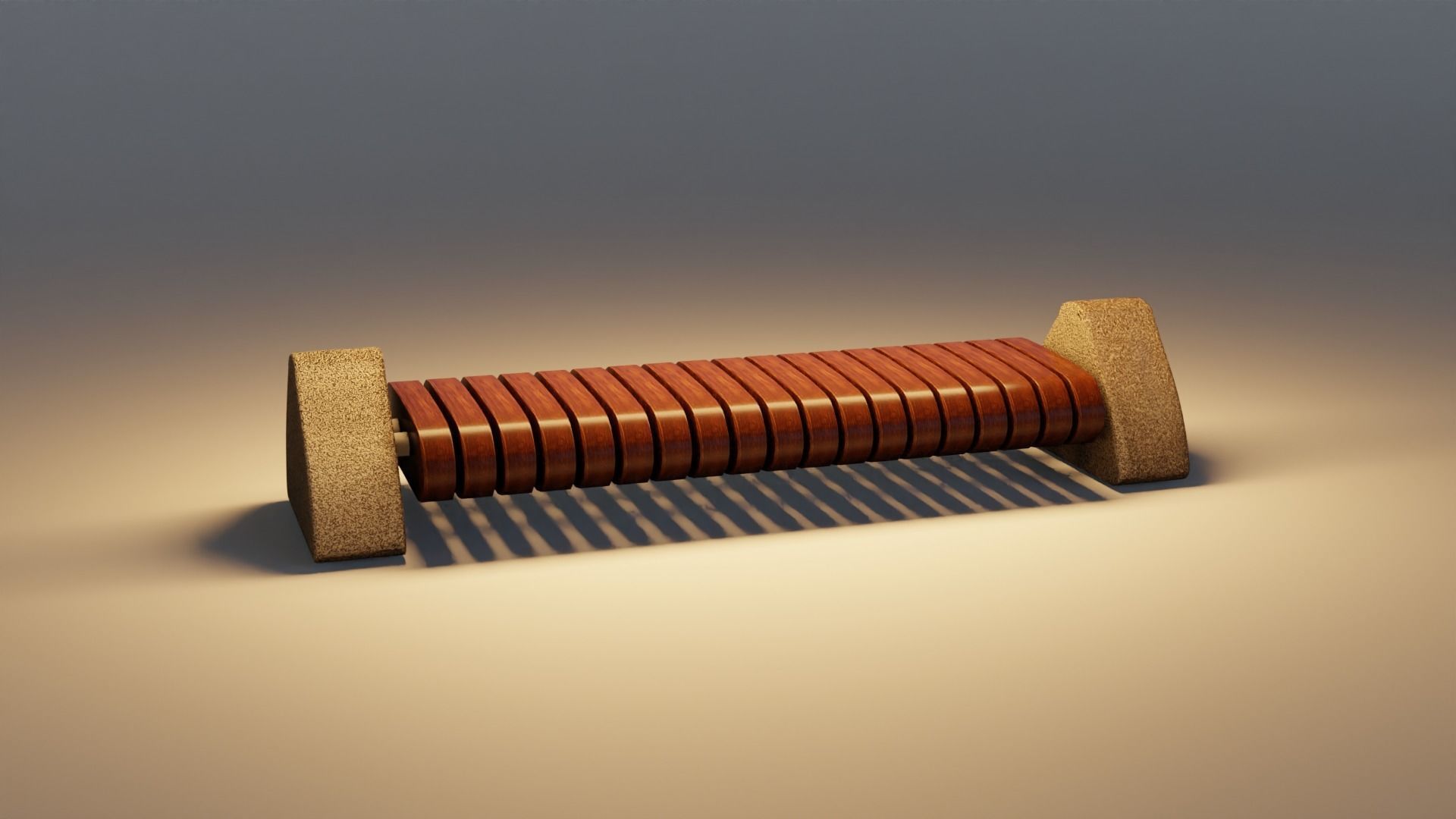 STREET BENCH Free low-poly 3D model_3