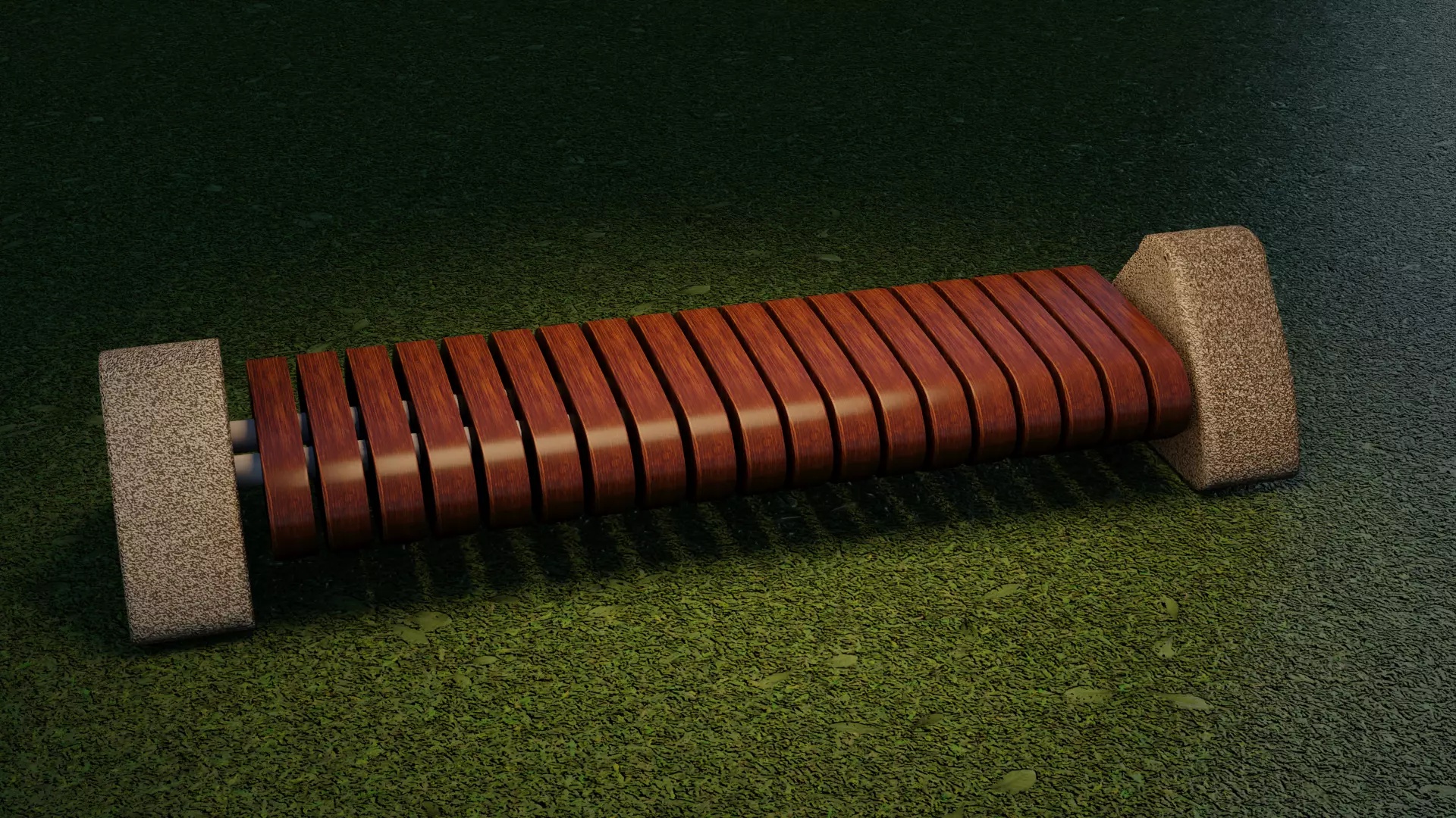 STREET BENCH Free low-poly 3D model_0