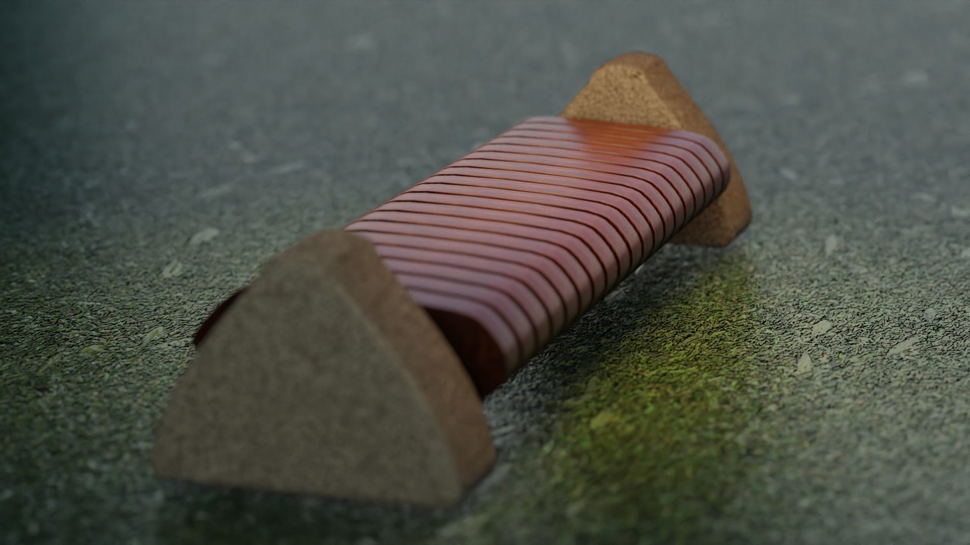 STREET BENCH Free low-poly 3D model_1