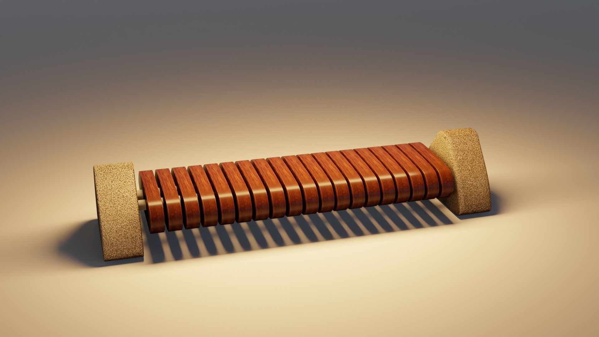 STREET BENCH Free low-poly 3D model_4