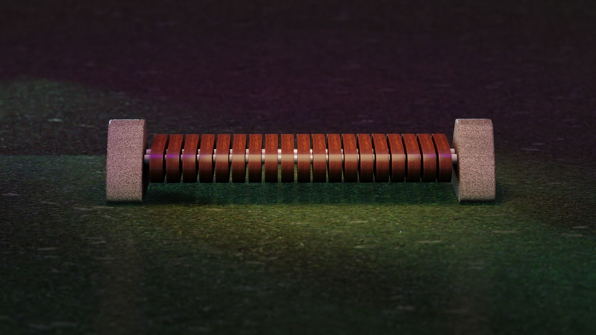 STREET BENCH Free low-poly 3D model_2