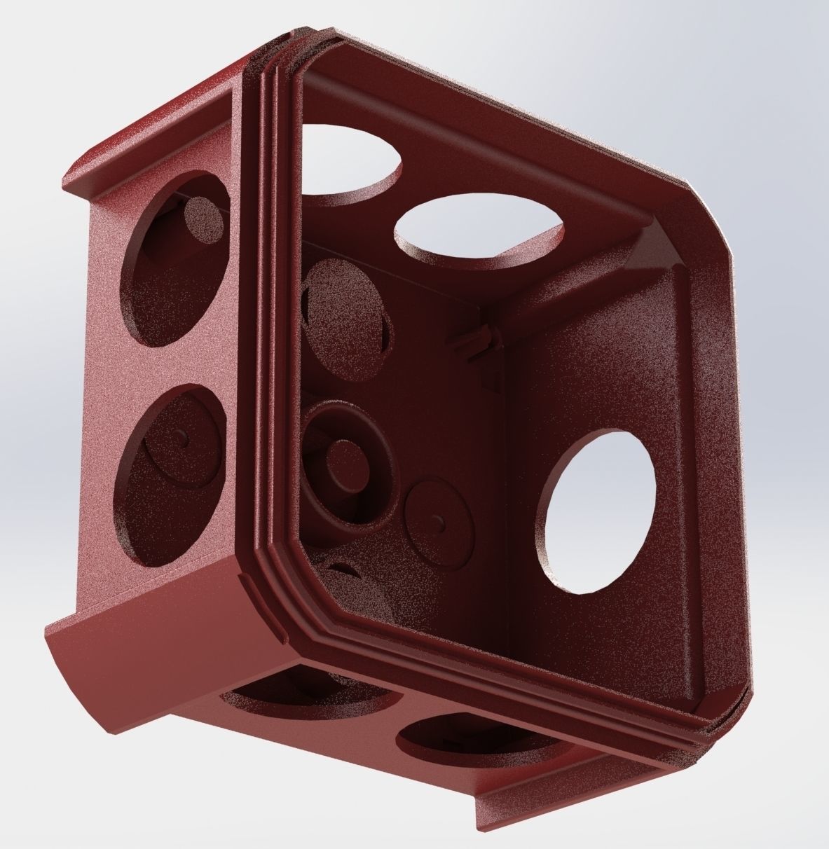 Square electrical junction box 90x90x50mm 3D print model_5