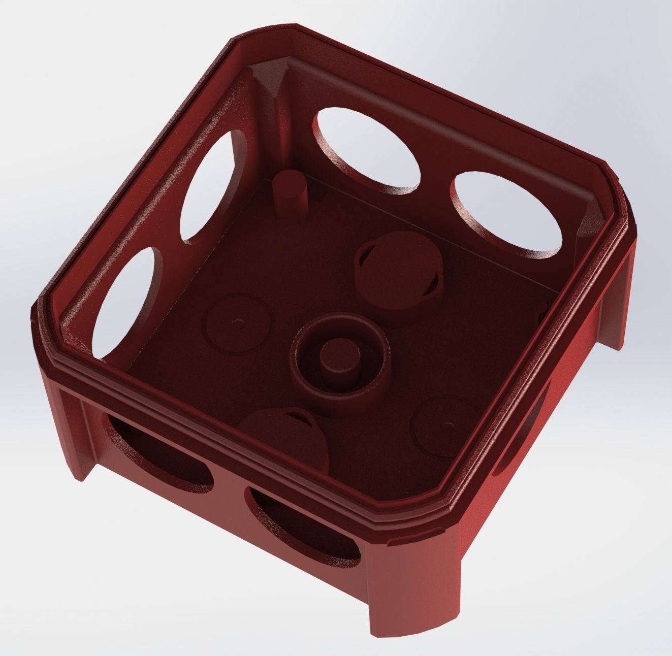 Square electrical junction box 90x90x50mm 3D print model_4