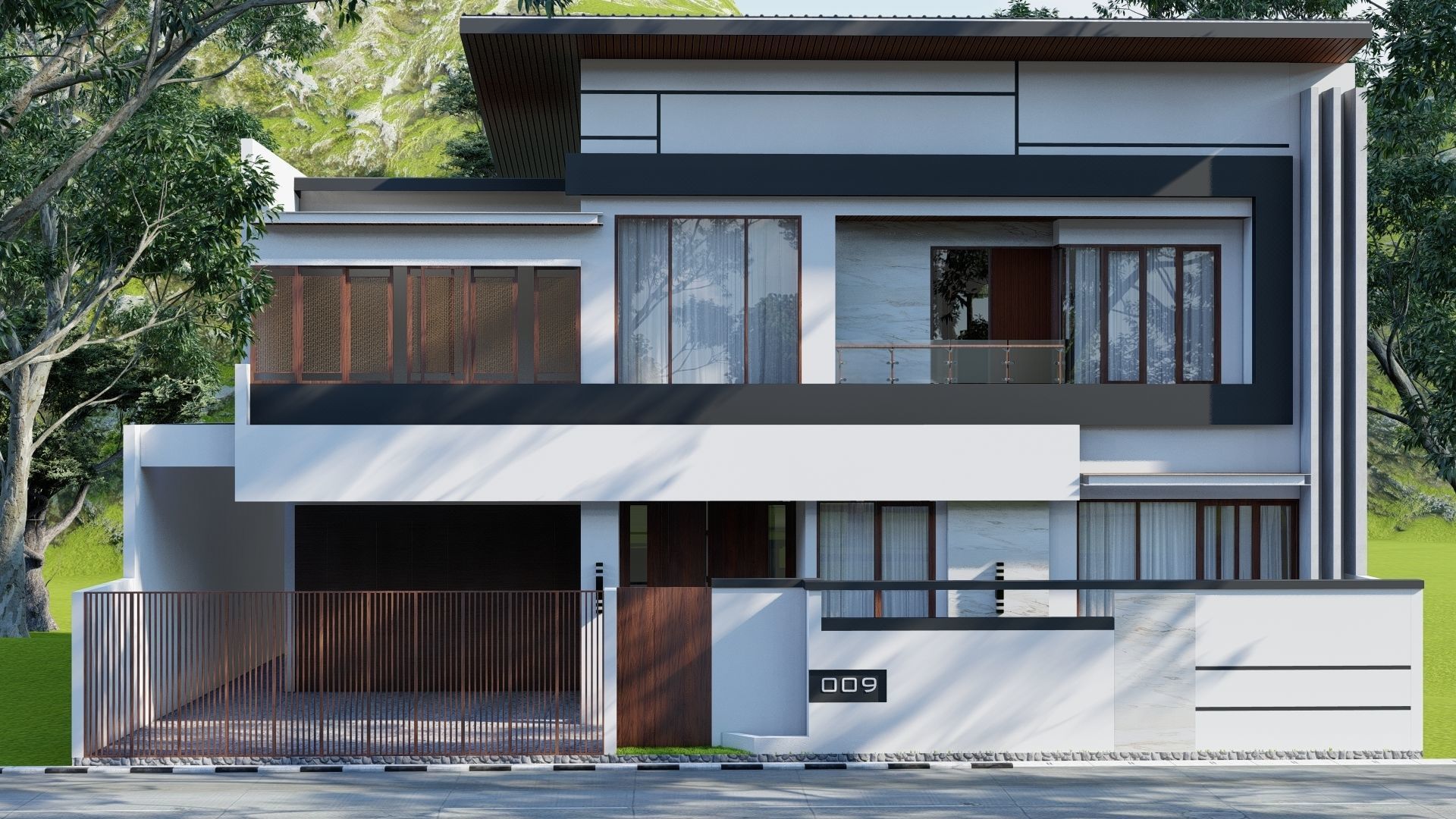 MInimalist house design 3D print model_8