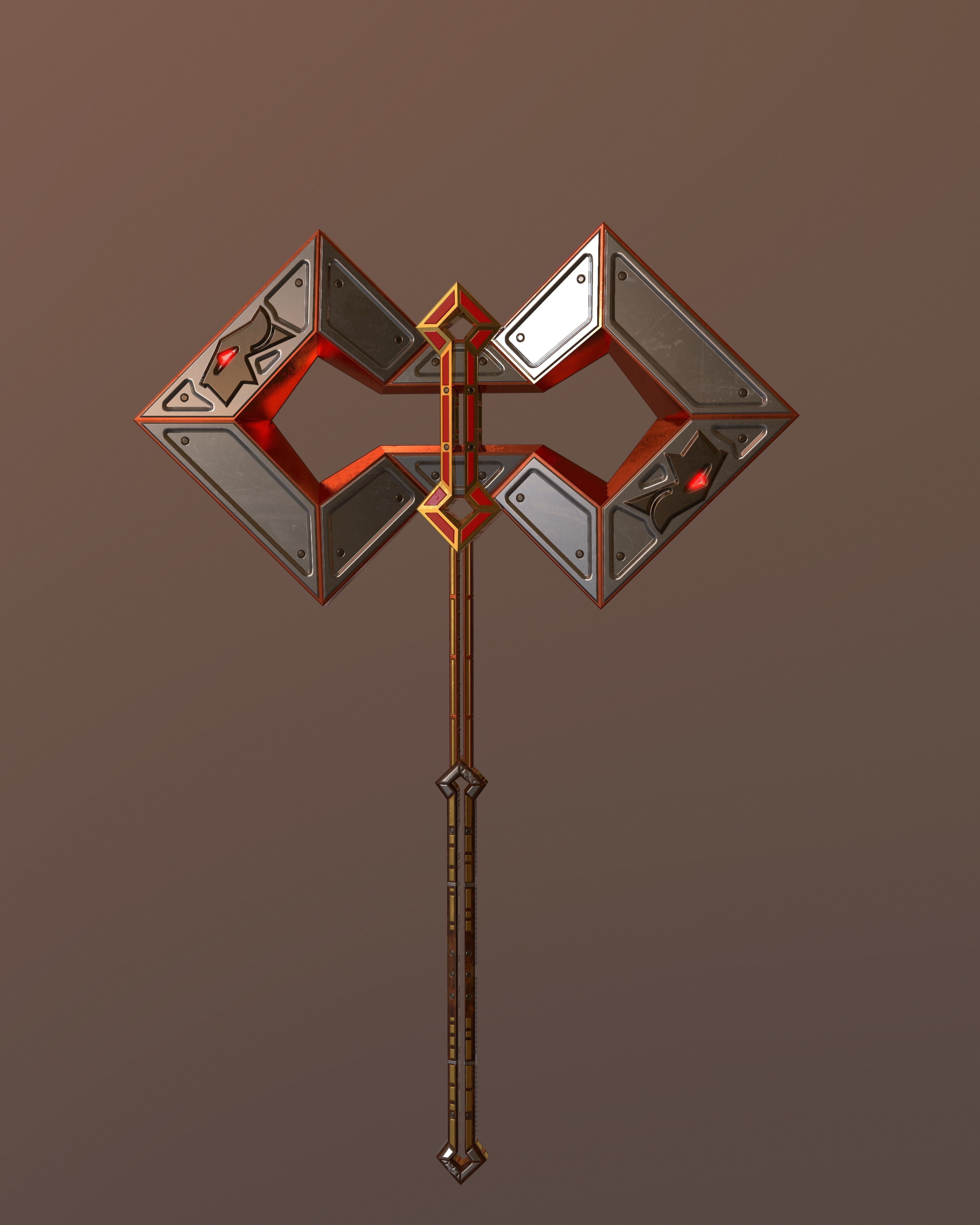 3D model Egyptian Pantheon Sekhmet War Hammer VR / AR / lowpoly