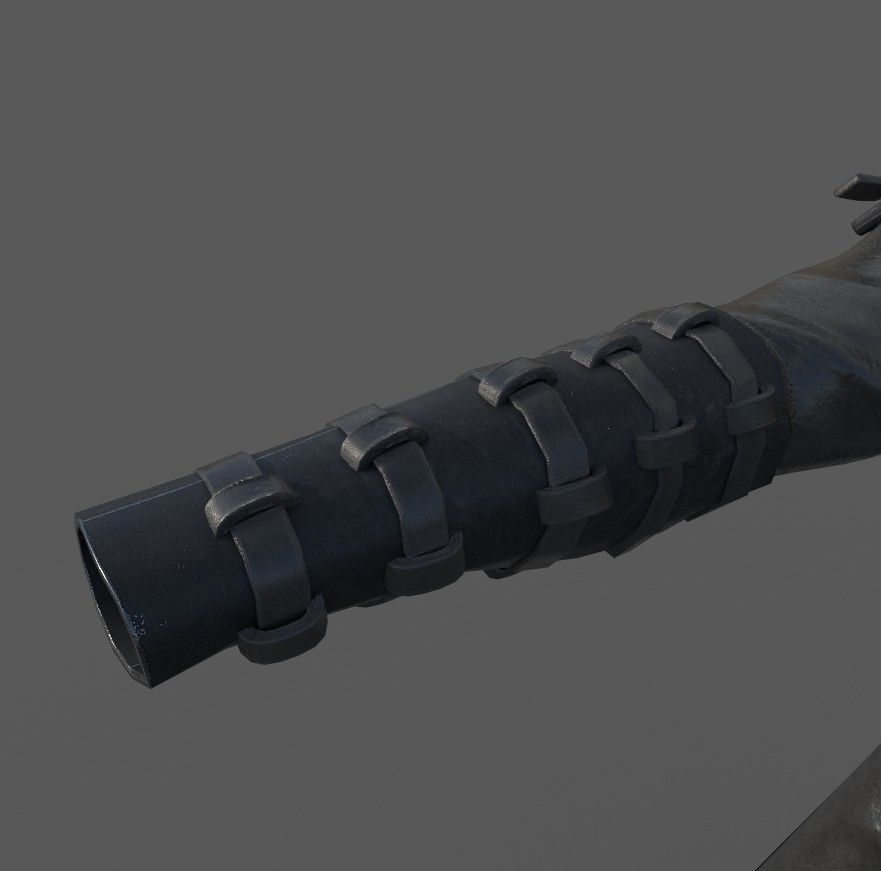 Male cyberpunk leather sci-fi suit Low-poly 3D model_9