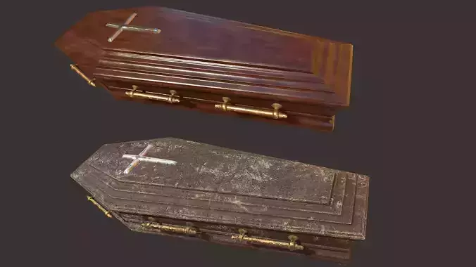 Casket PBR colorful coffin Free 3D model
