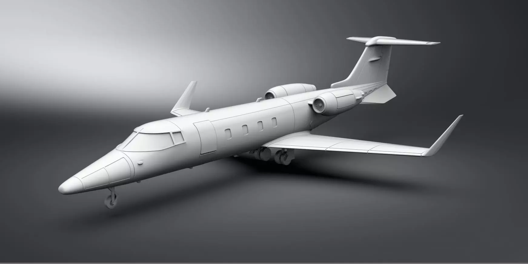 Learjet 55c Scale model 3D print model