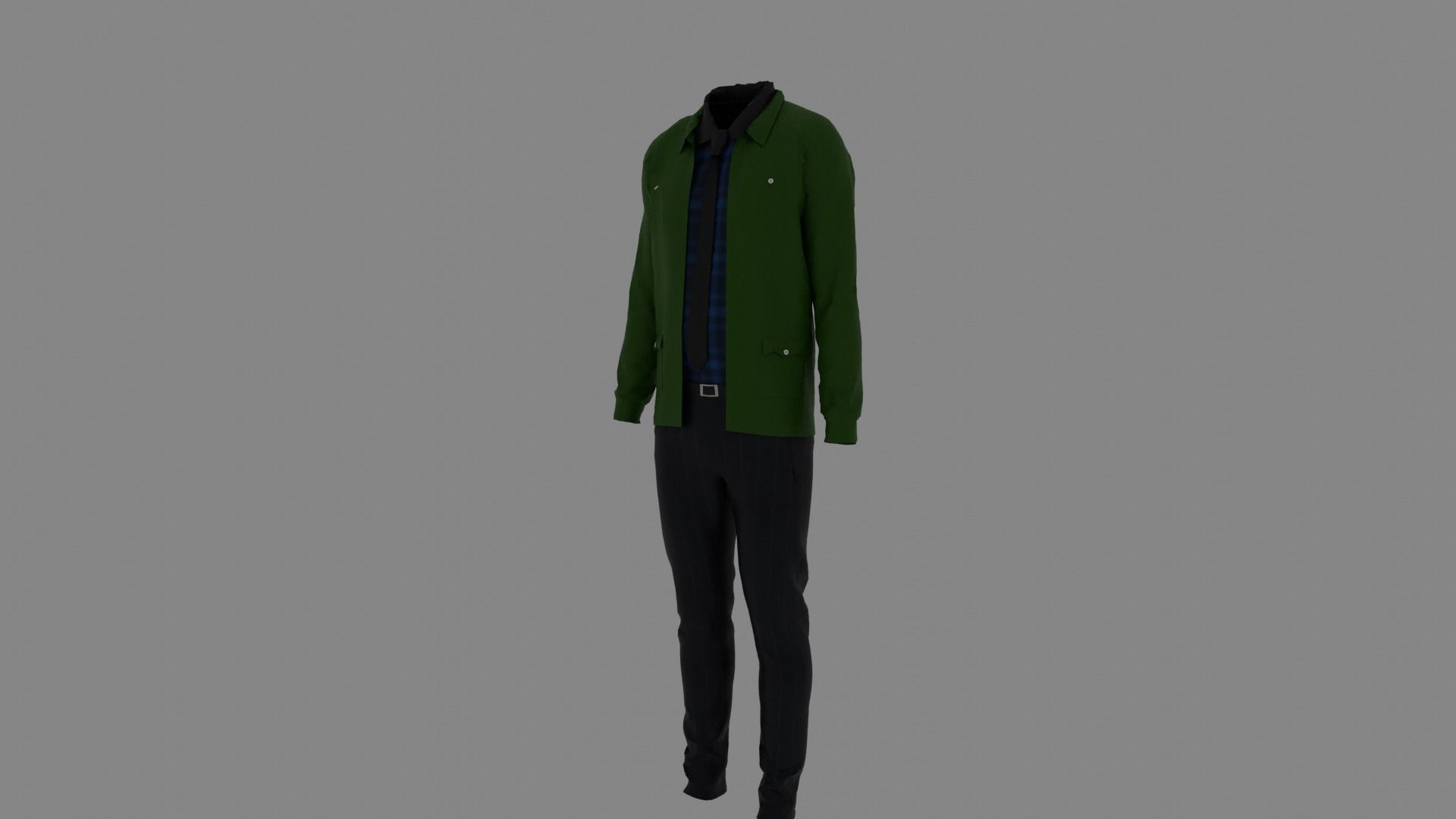 Man Clothes Low-poly 3D model_1