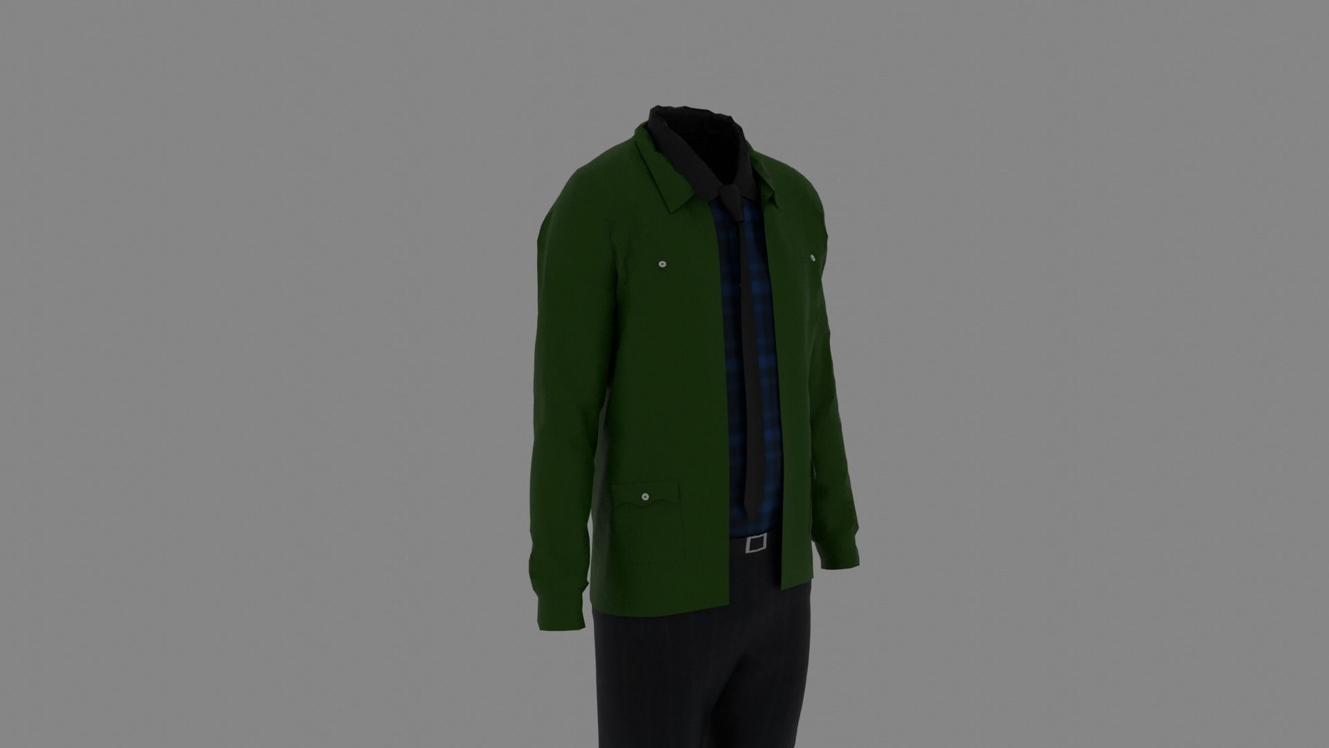 Man Clothes Low-poly 3D model_2