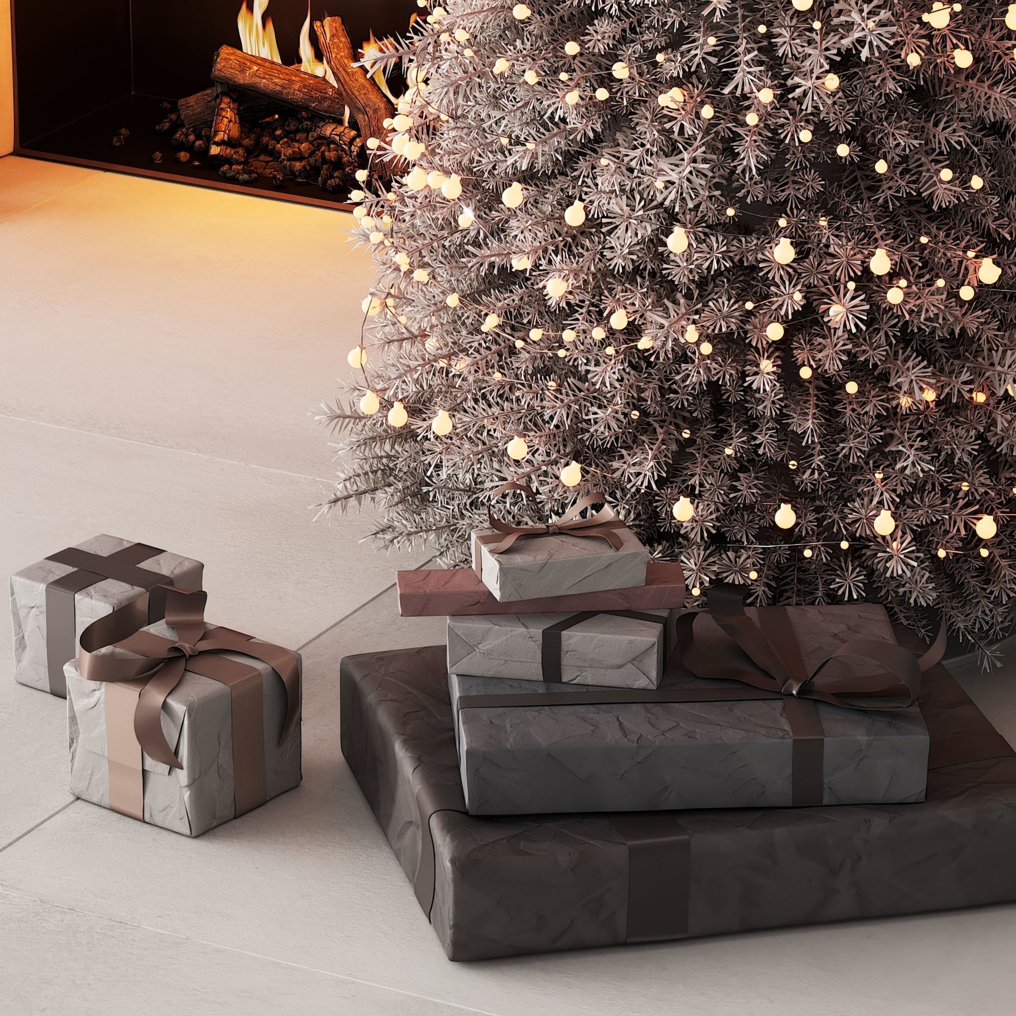 241 happy new year 04 christmas tree mono 01 light 3D model_4