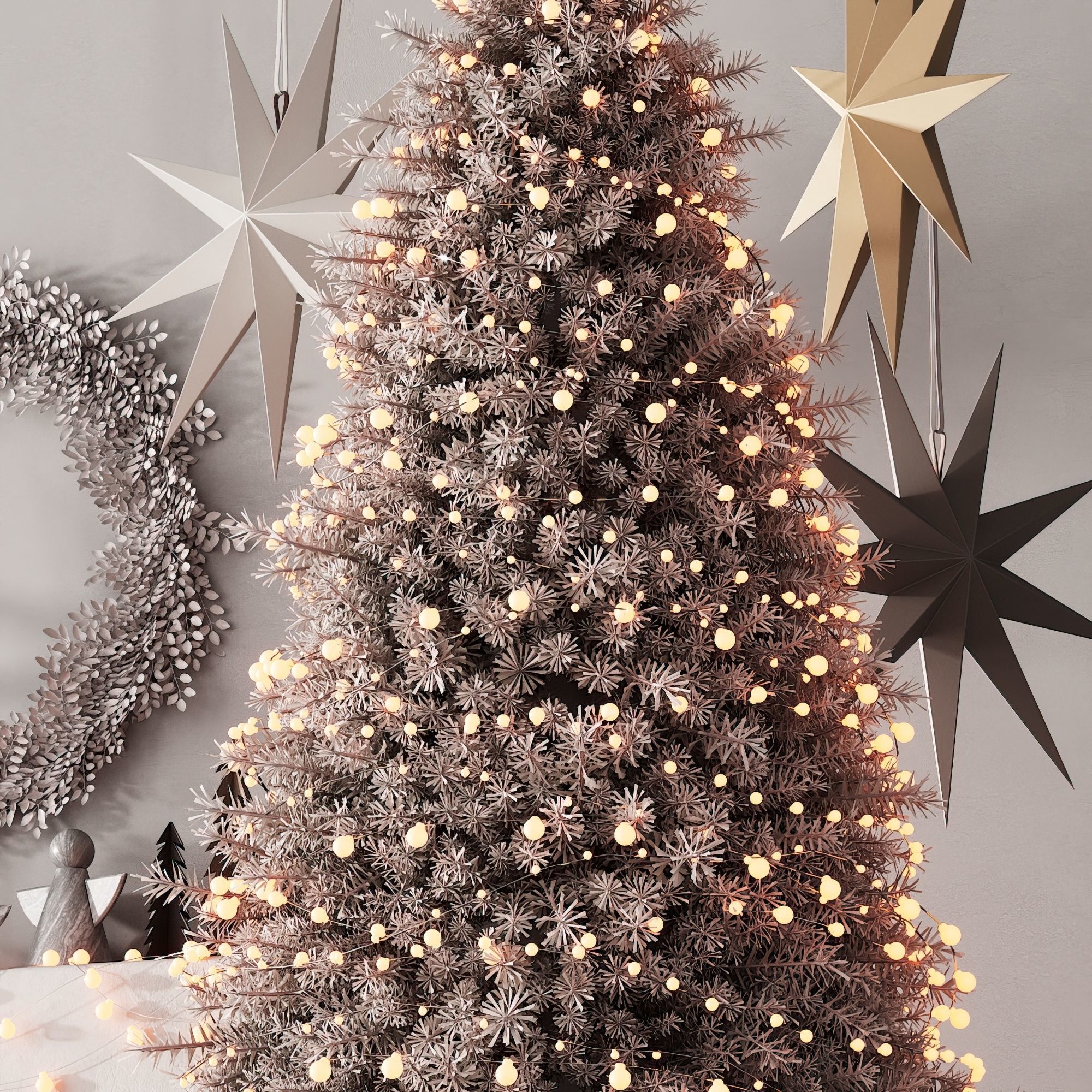 241 happy new year 04 christmas tree mono 01 light 3D model_2