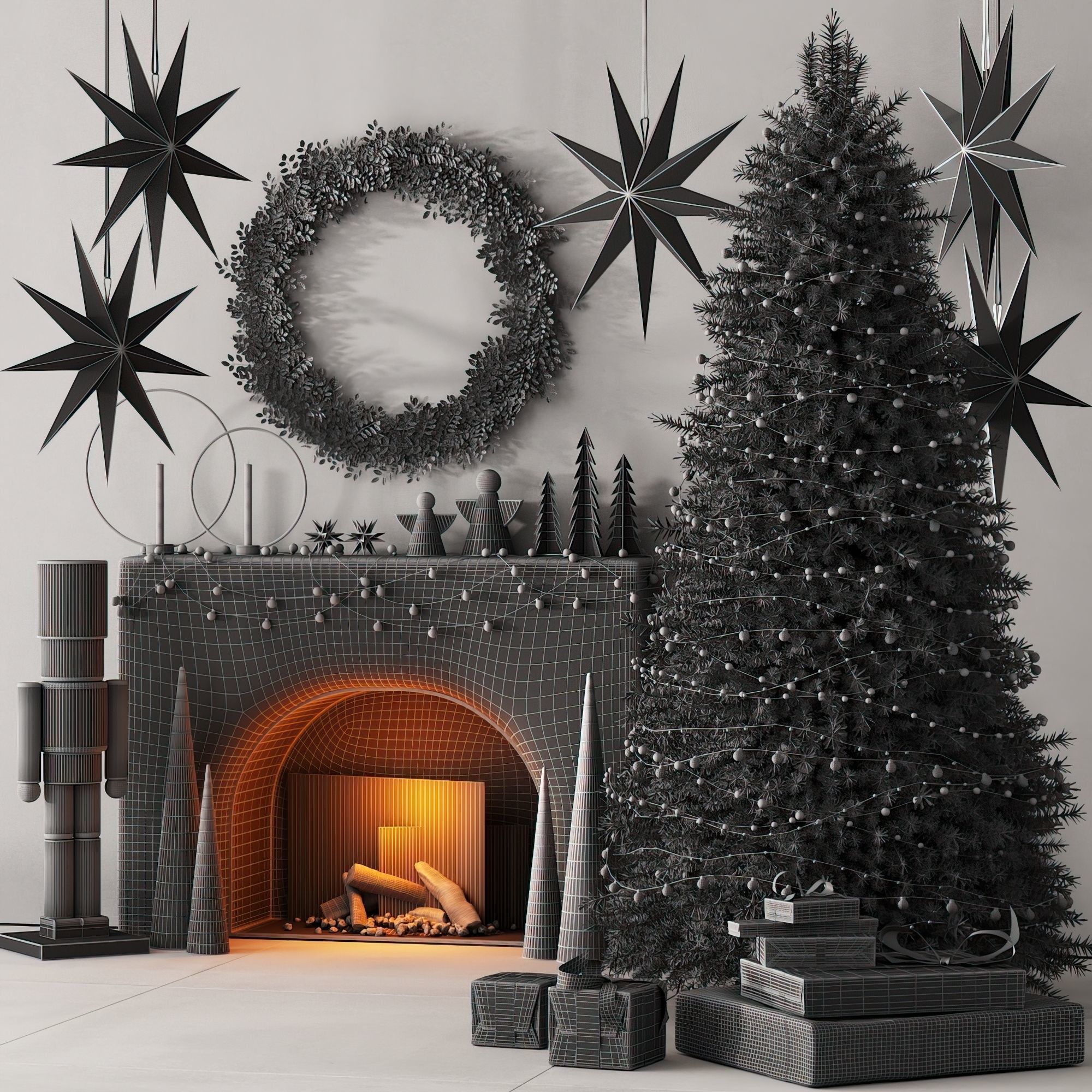 241 happy new year 04 christmas tree mono 01 light 3D model_5