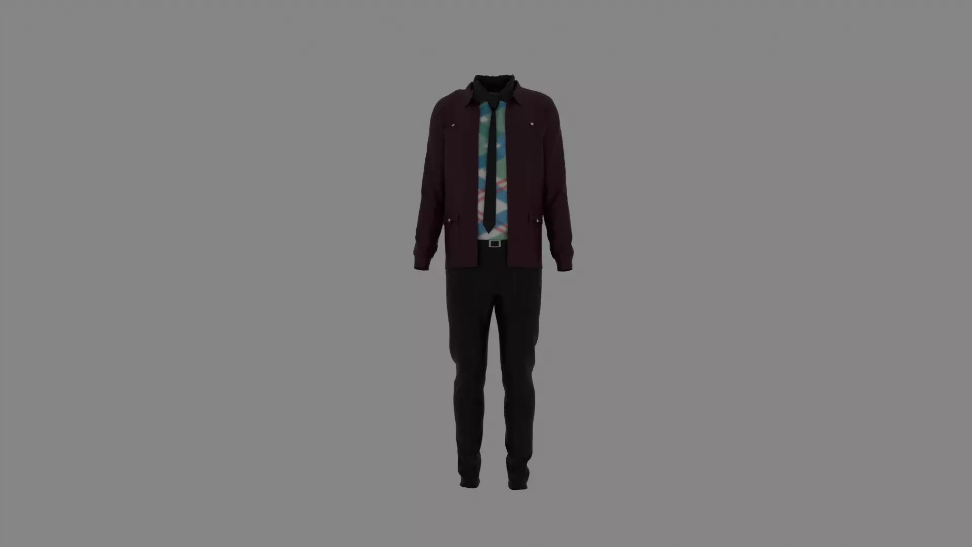 Man Clothes Low-poly 3D model_0