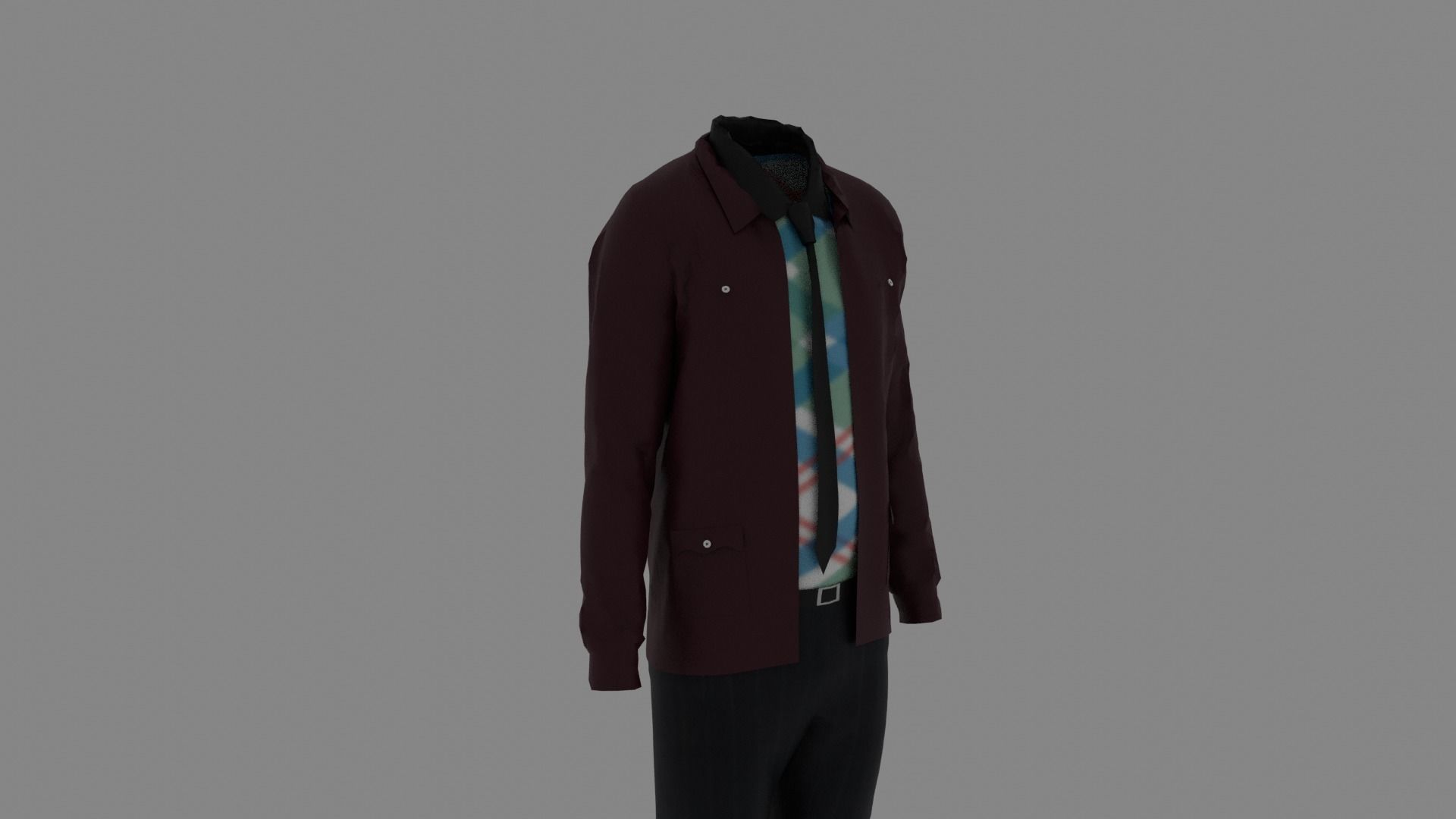 Man Clothes Low-poly 3D model_2