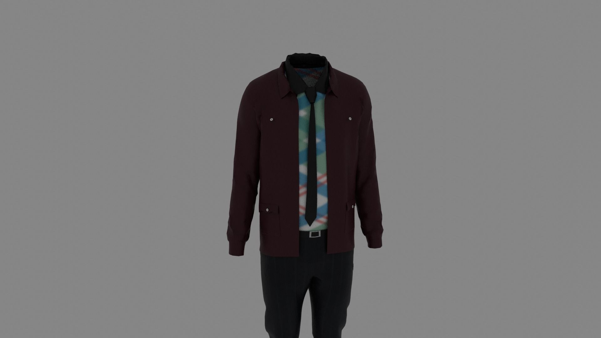 Man Clothes Low-poly 3D model_6