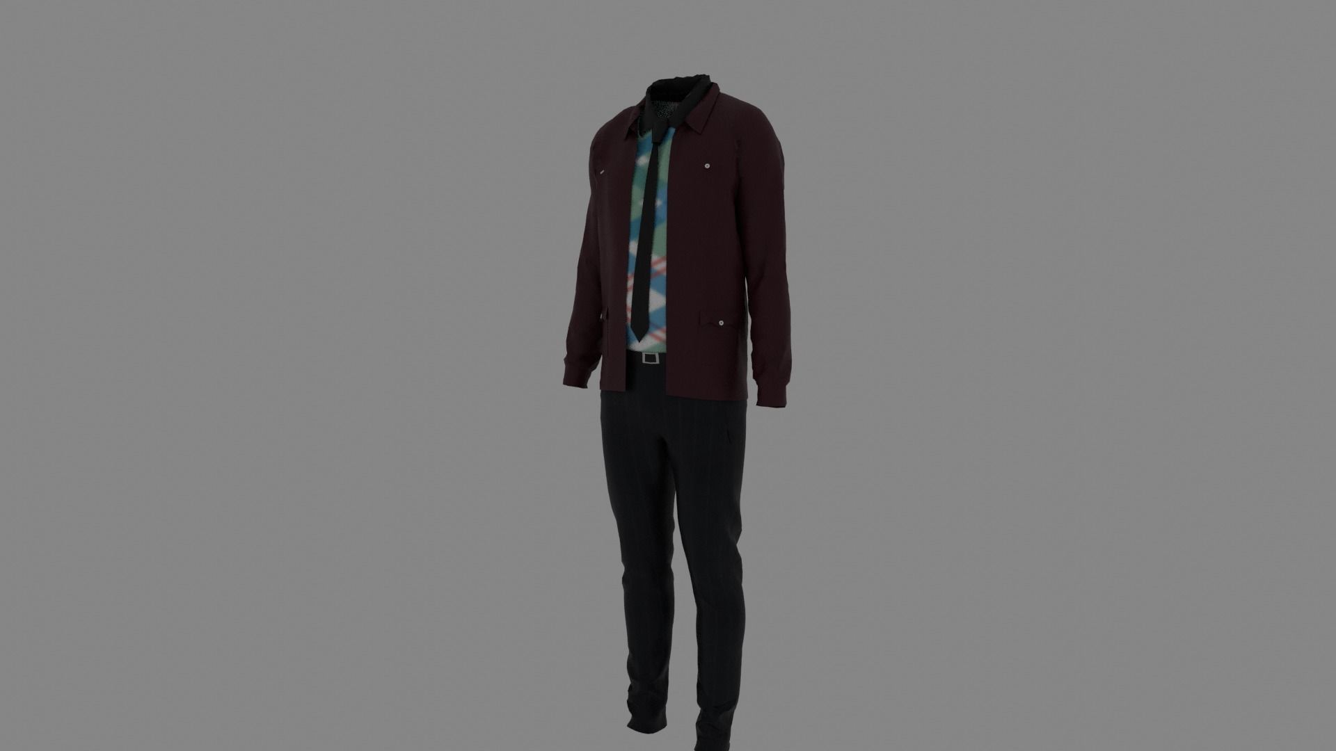 Man Clothes Low-poly 3D model_1