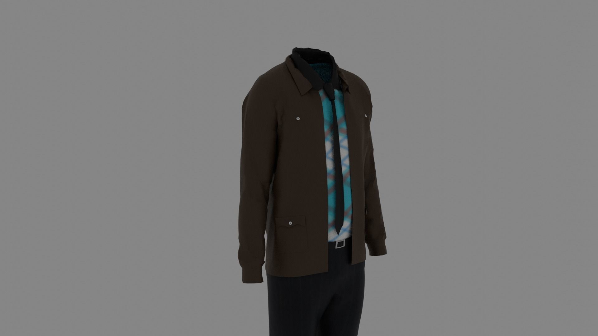 Man Clothes Low-poly 3D model_2