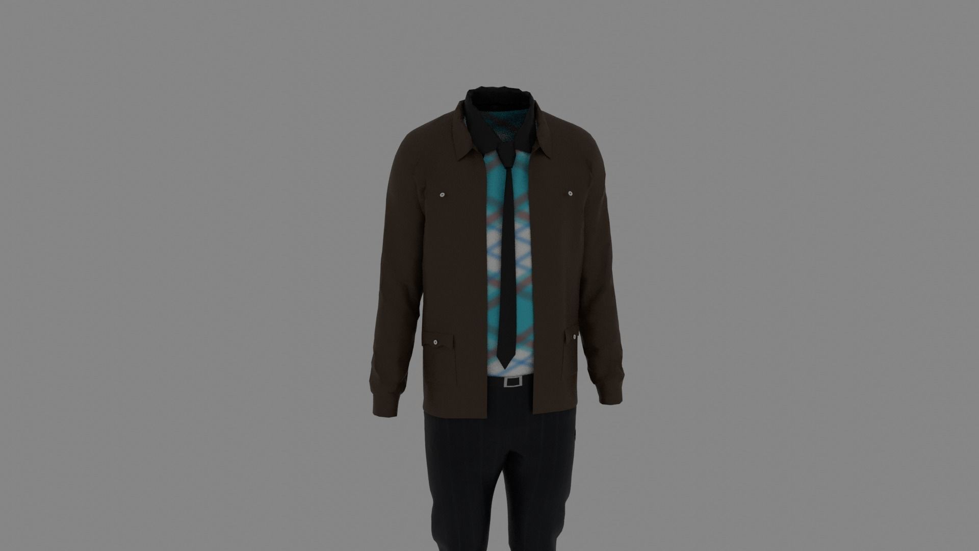 Man Clothes Low-poly 3D model_6
