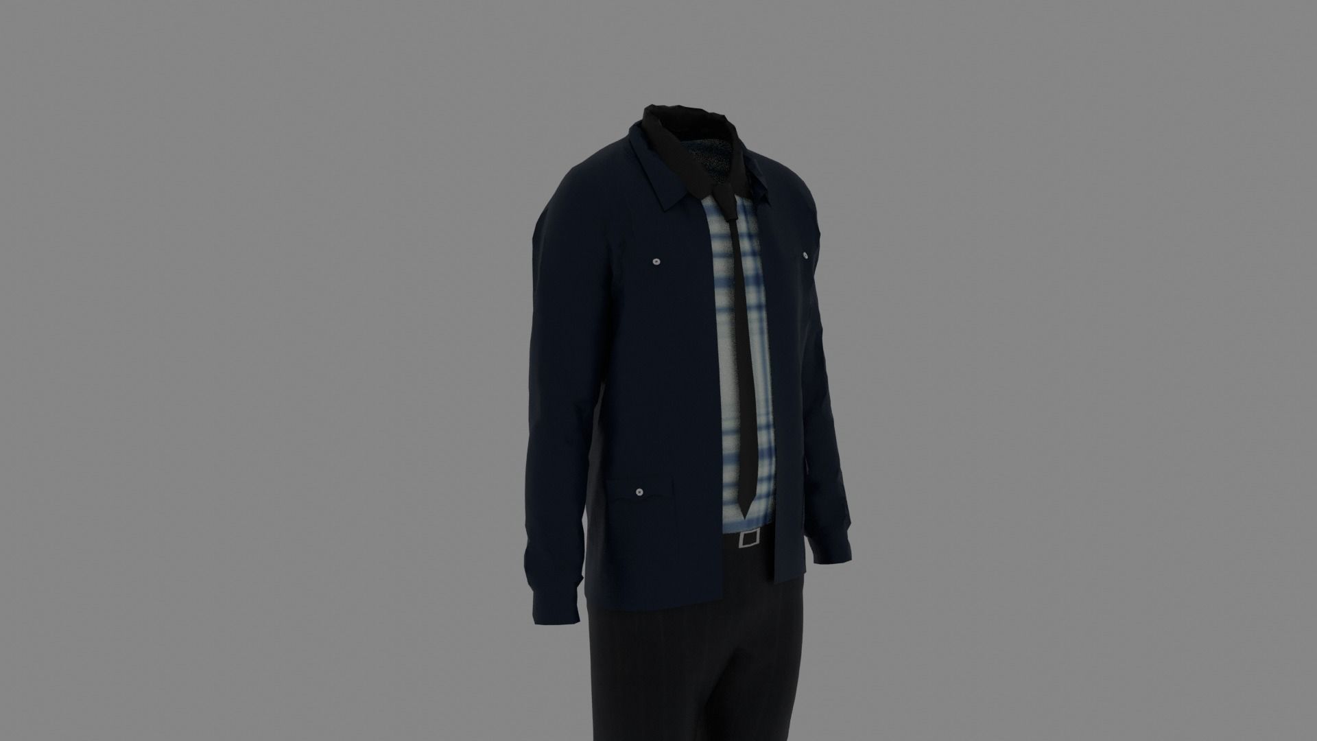 Man Clothes Low-poly 3D model_2