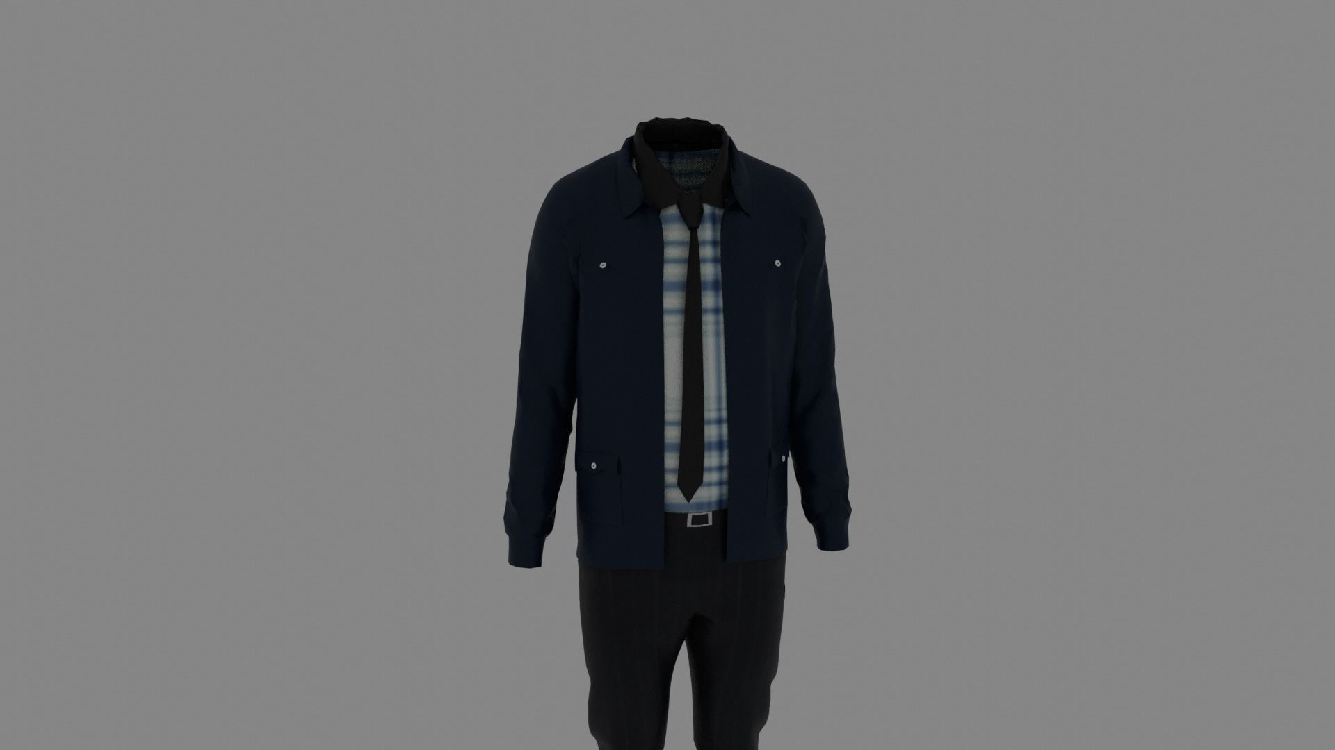 Man Clothes Low-poly 3D model_6