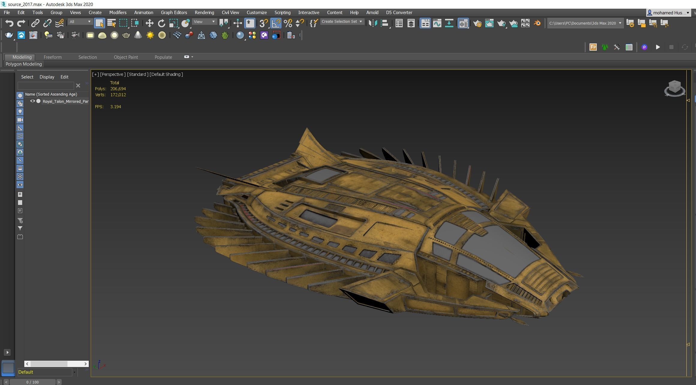 41Royal-Talon spaceship 3D model_4