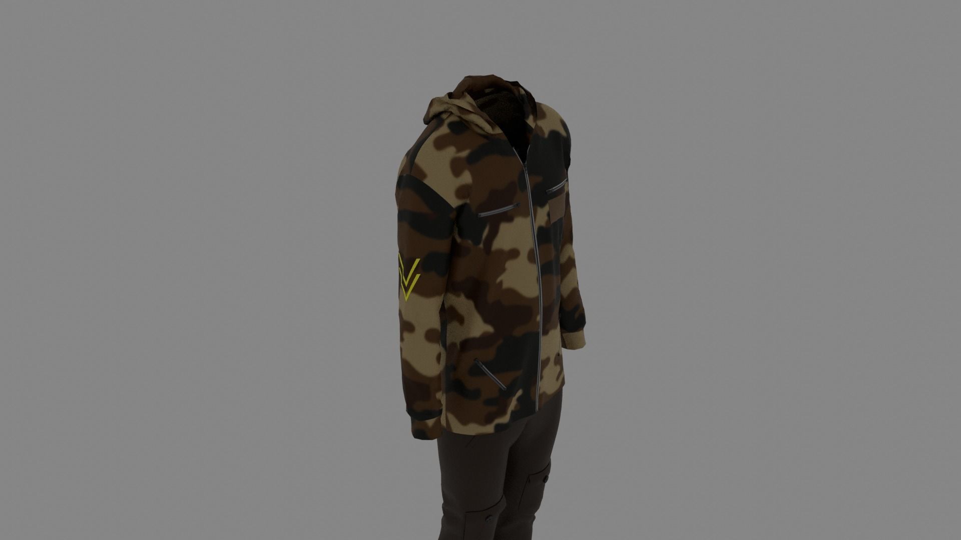 Man Clothes Low-poly 3D model_5