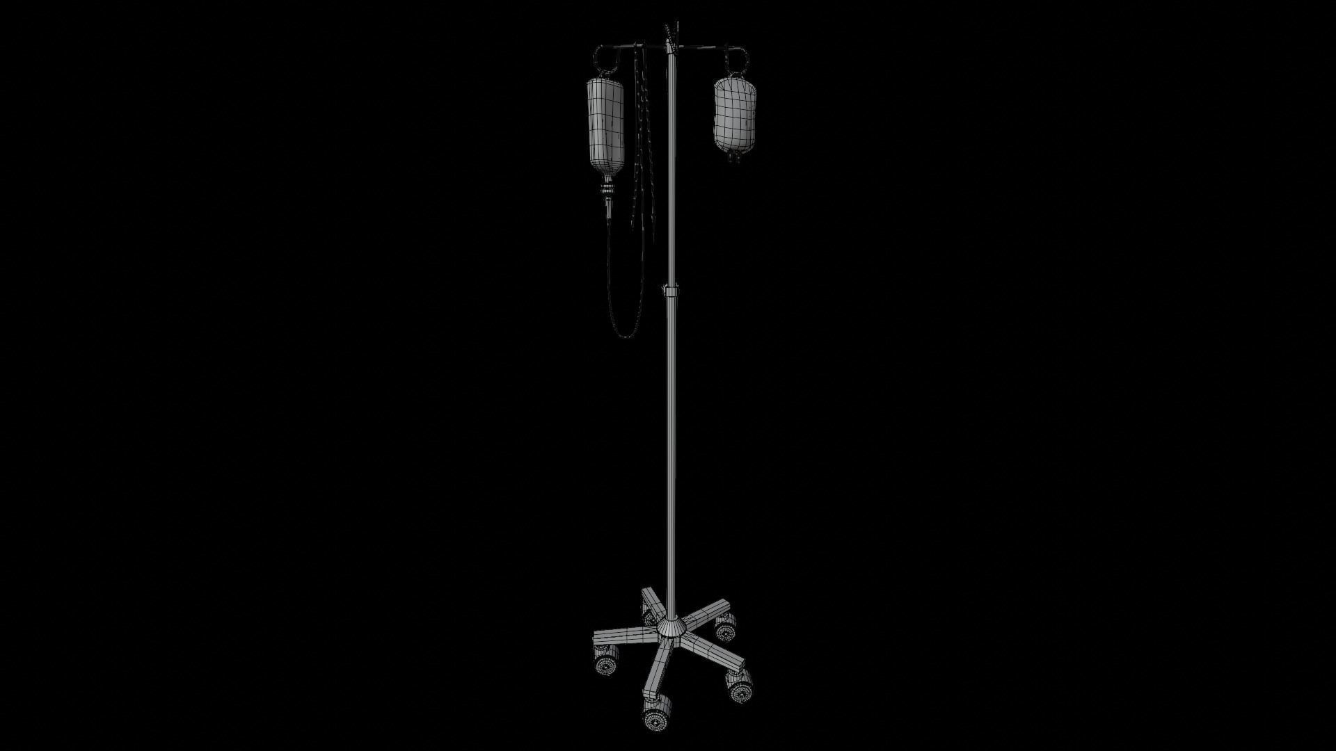 IV Pole Stand 3D model_16