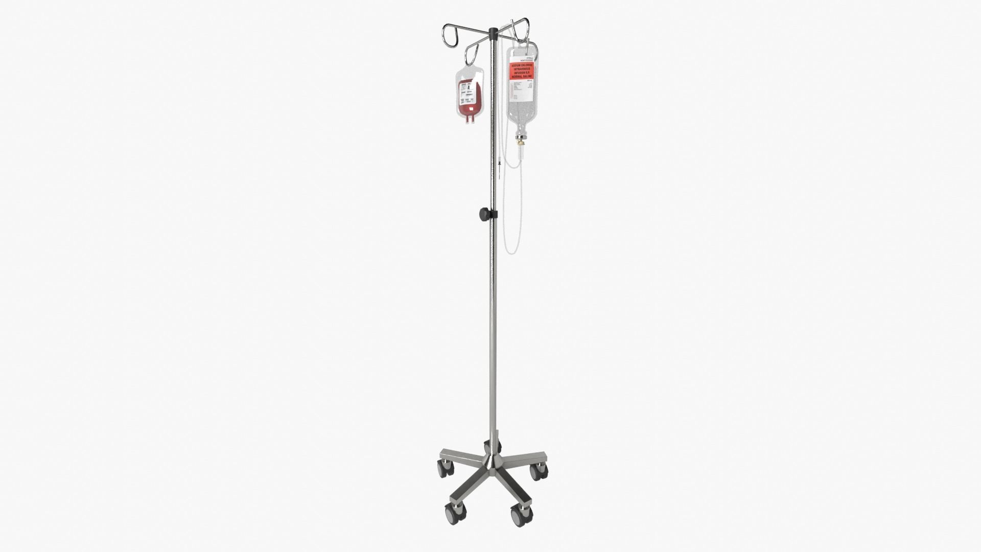 IV Pole Stand 3D model_3