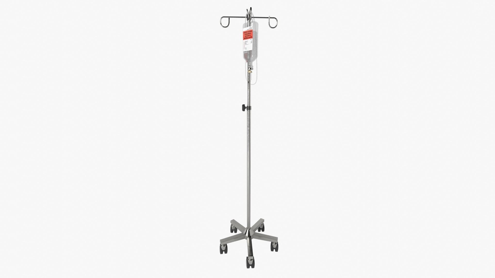 IV Pole Stand 3D model_4