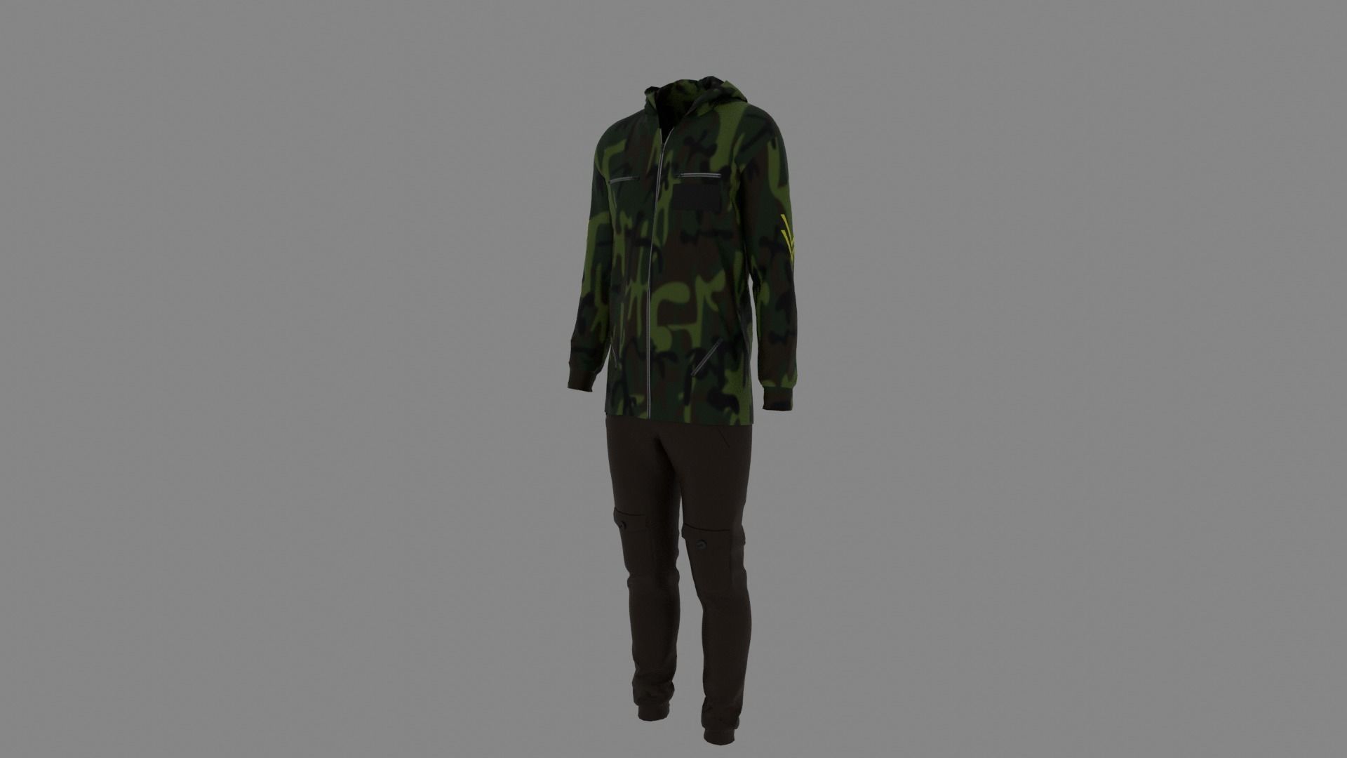 Man Clothes Low-poly 3D model_1