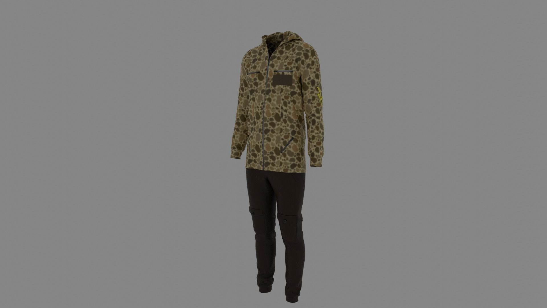 Man Clothes Low-poly 3D model_1