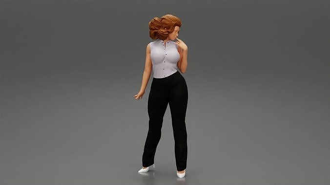 Sexy Secretary Girl Office Clothes Business 3D print model