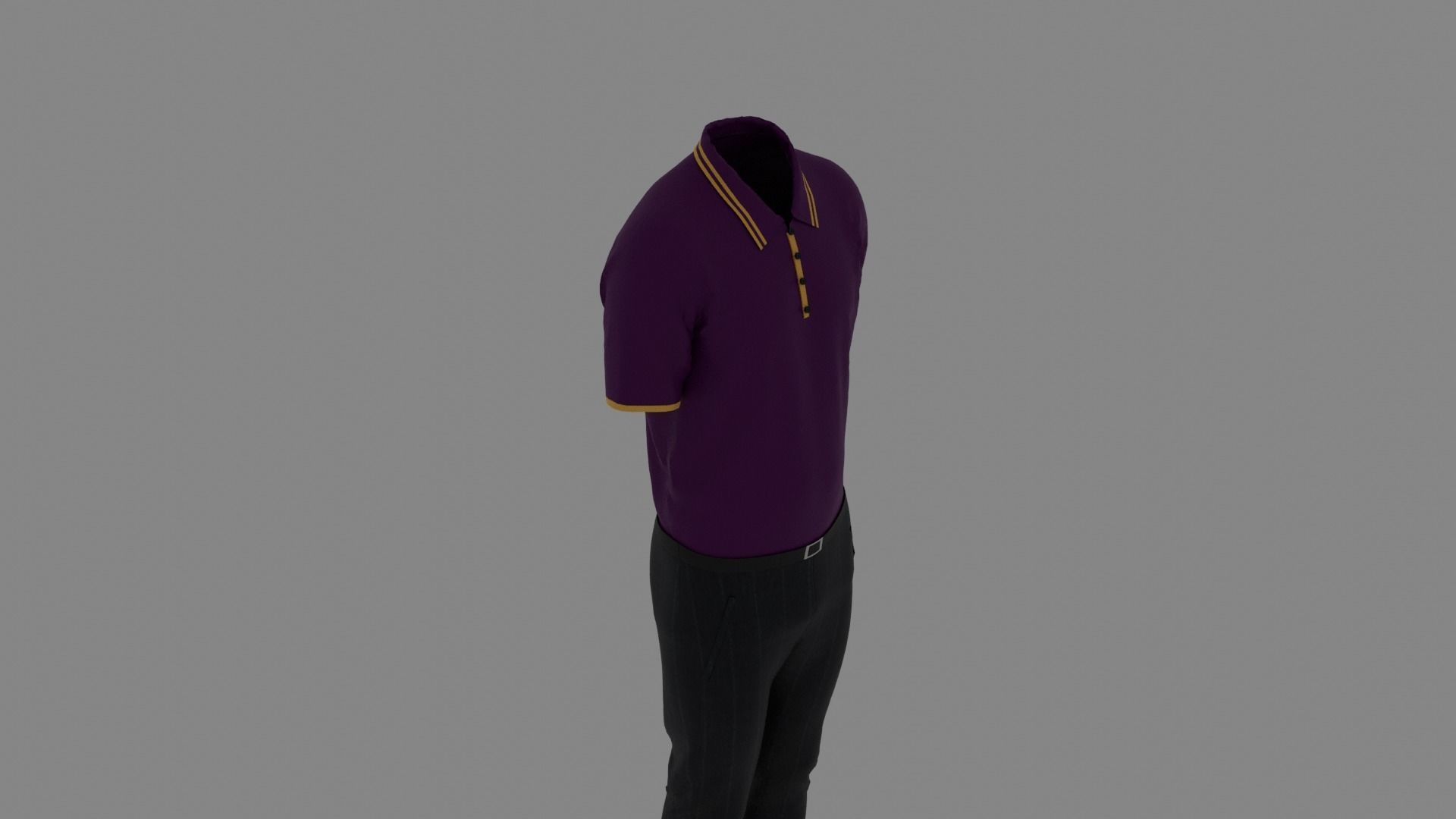 Man Clothes Low-poly 3D model_5